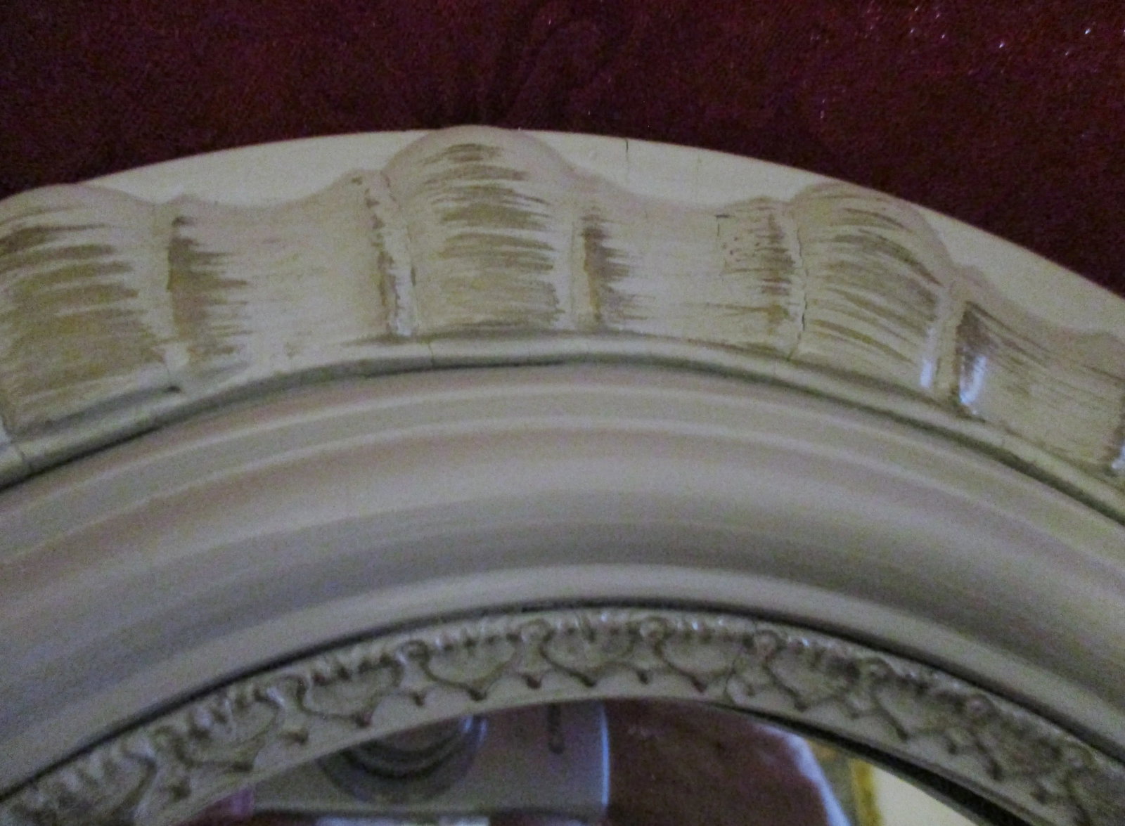 Mid-Century Modern Carolina Mirror Company Oval White Framed Mirror - 5