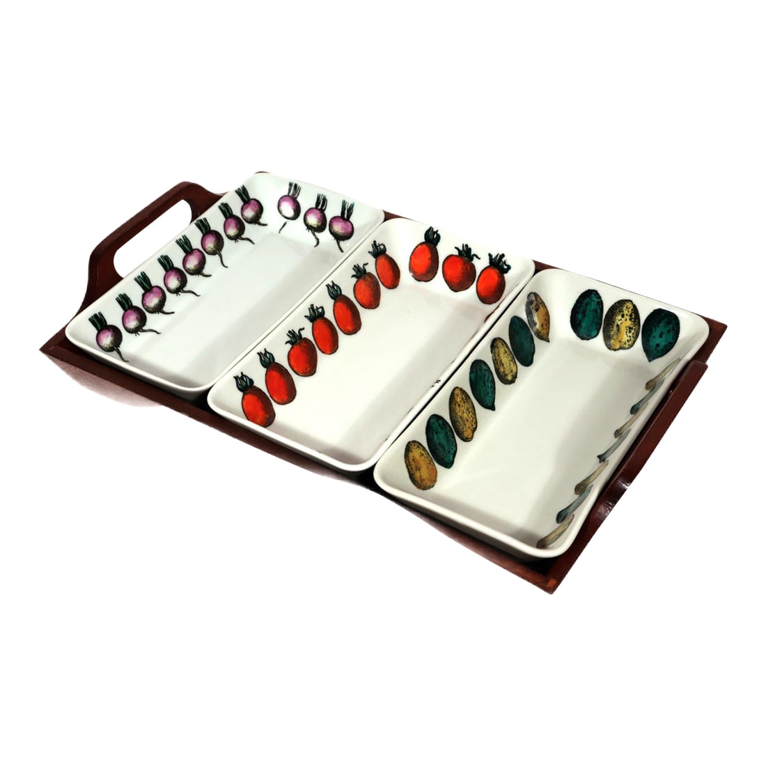 Piero Fornasetti Ceramic Appetizer Set and Tray (1 of 11)
