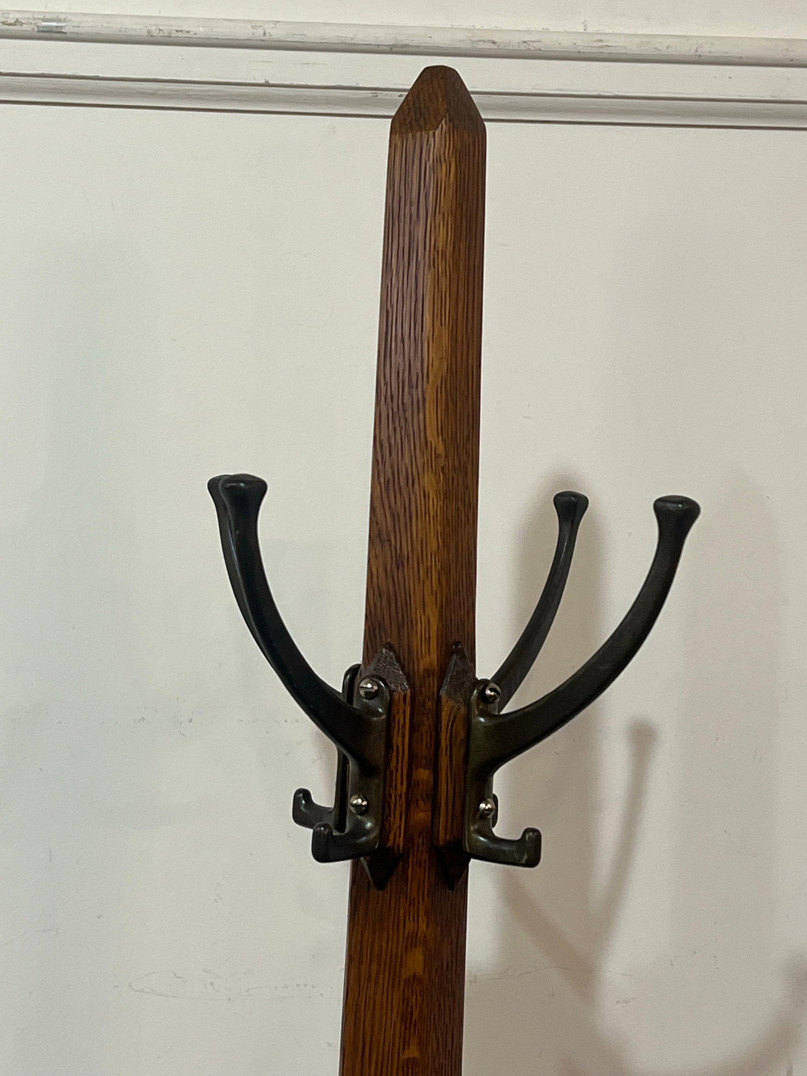Antique Mission Oak 1800's Coat Rack Coat Tree - 3