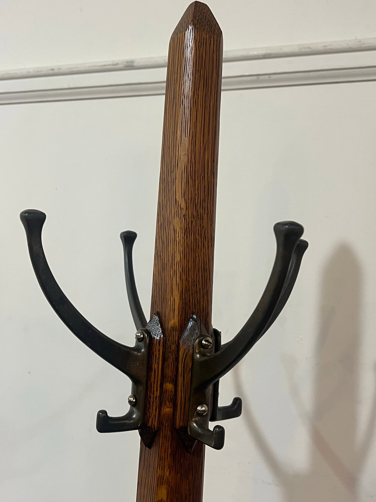 Antique Mission Oak 1800's Coat Rack Coat Tree - 5