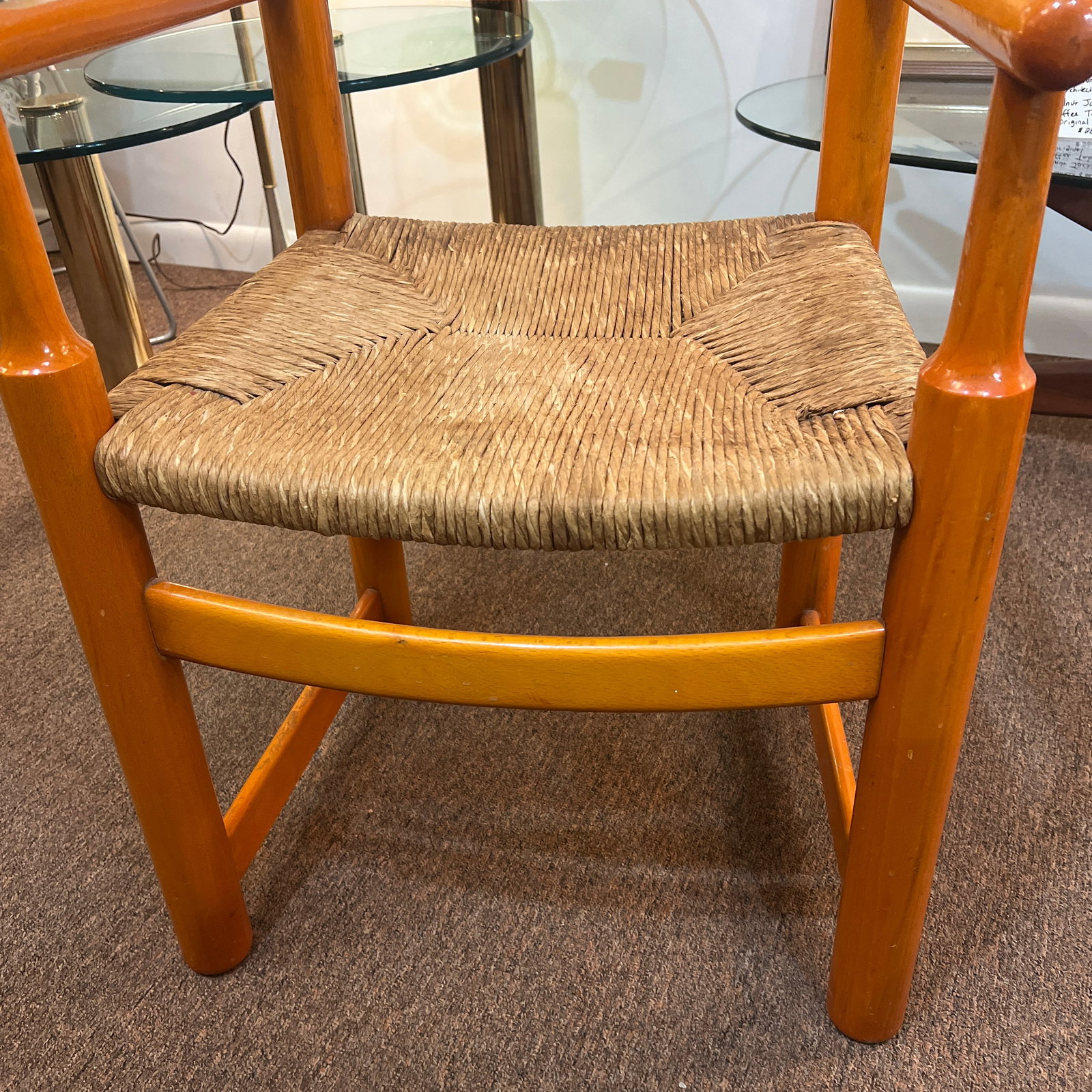 1960s Vintage Sculptural Chair Hank Lowenstein Padova Chair Rush Seat - 4