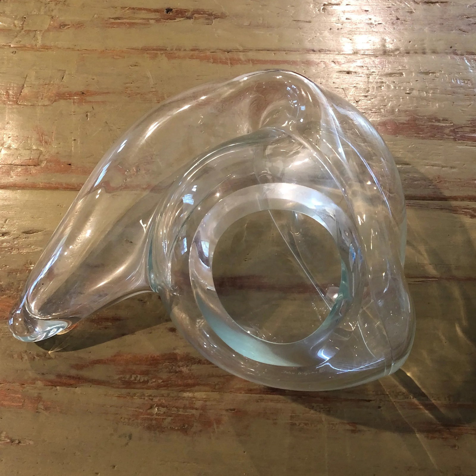 Contemporary Organic and Biomorphic Blown Glass Sculptural Vessel by John Bingham - 12
