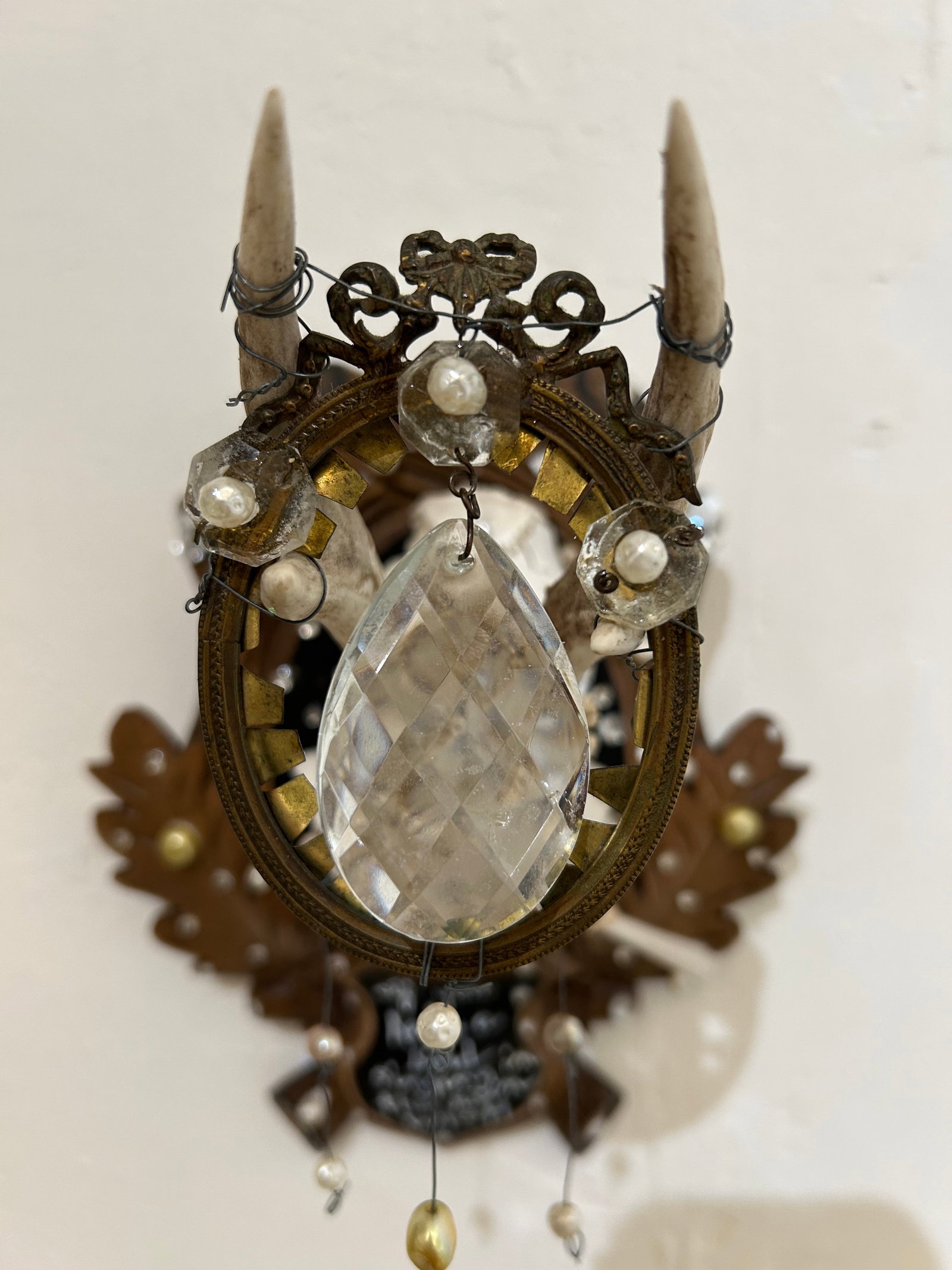 Black Forest Deer Skull Wall Sculpture - 4