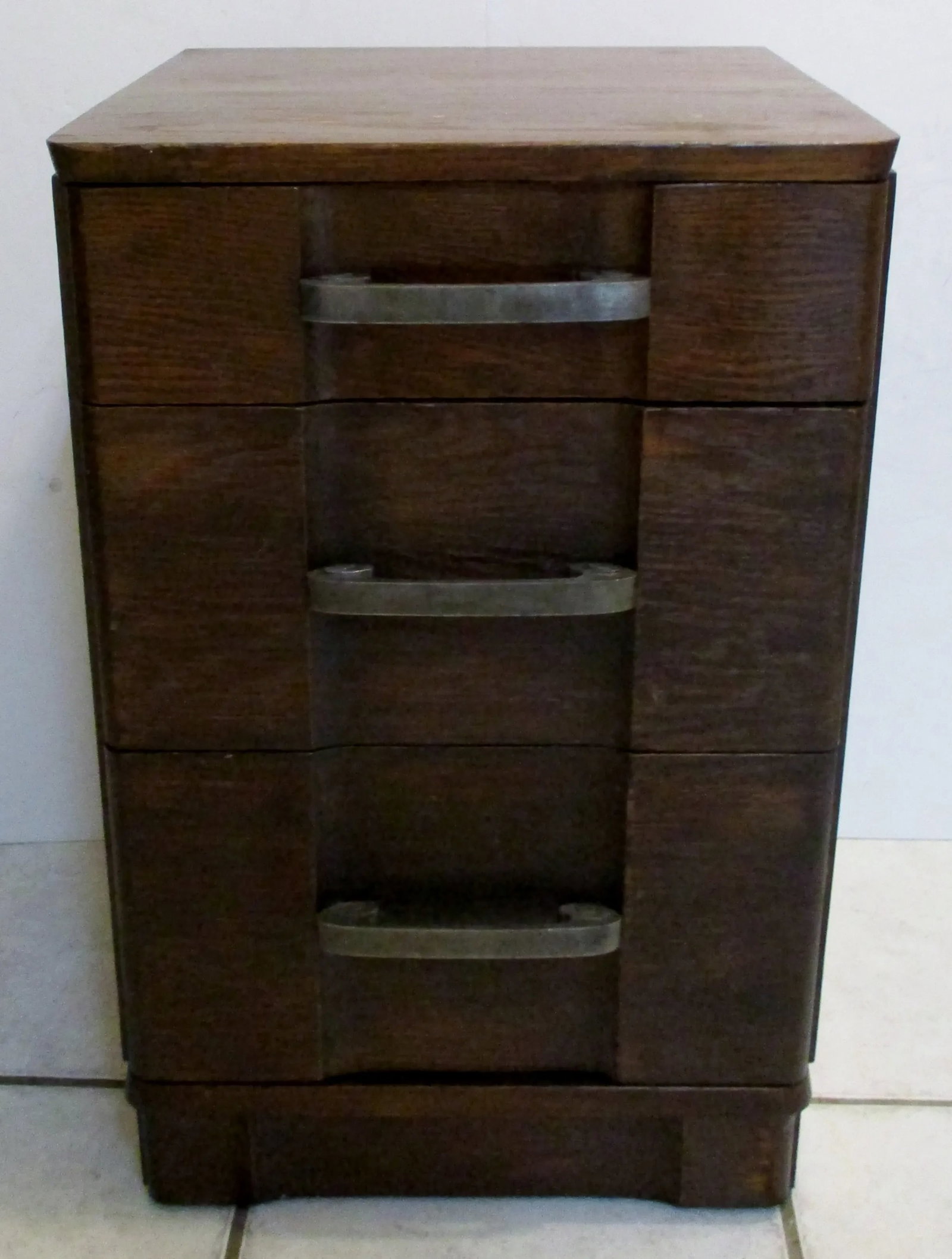 1950s Robsjohn-Gibbings Style Mid-Century Modern Walnut 3-Drawer Nightstand - 13
