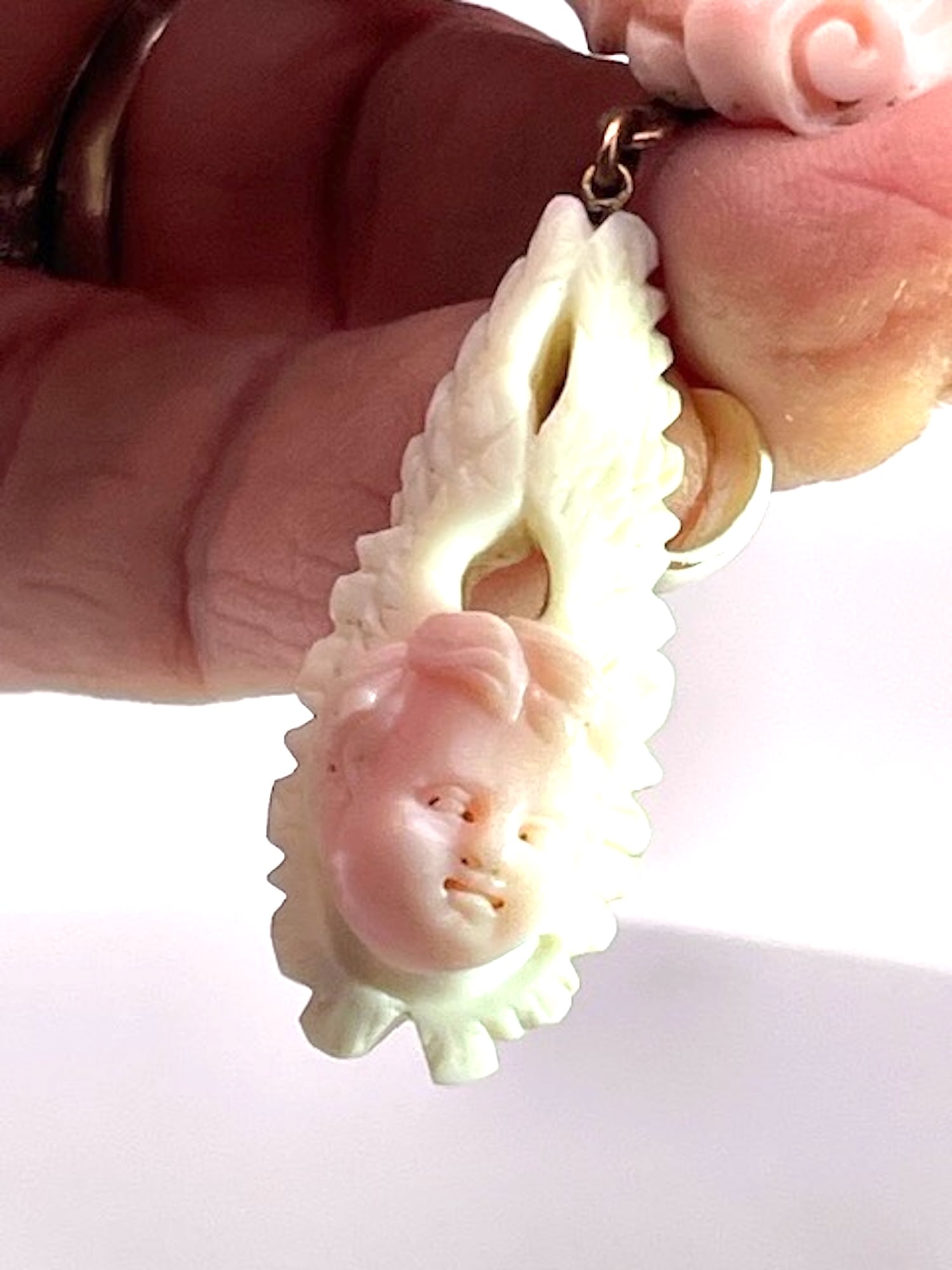 1930s Conch Shell Carved Pendant - 2