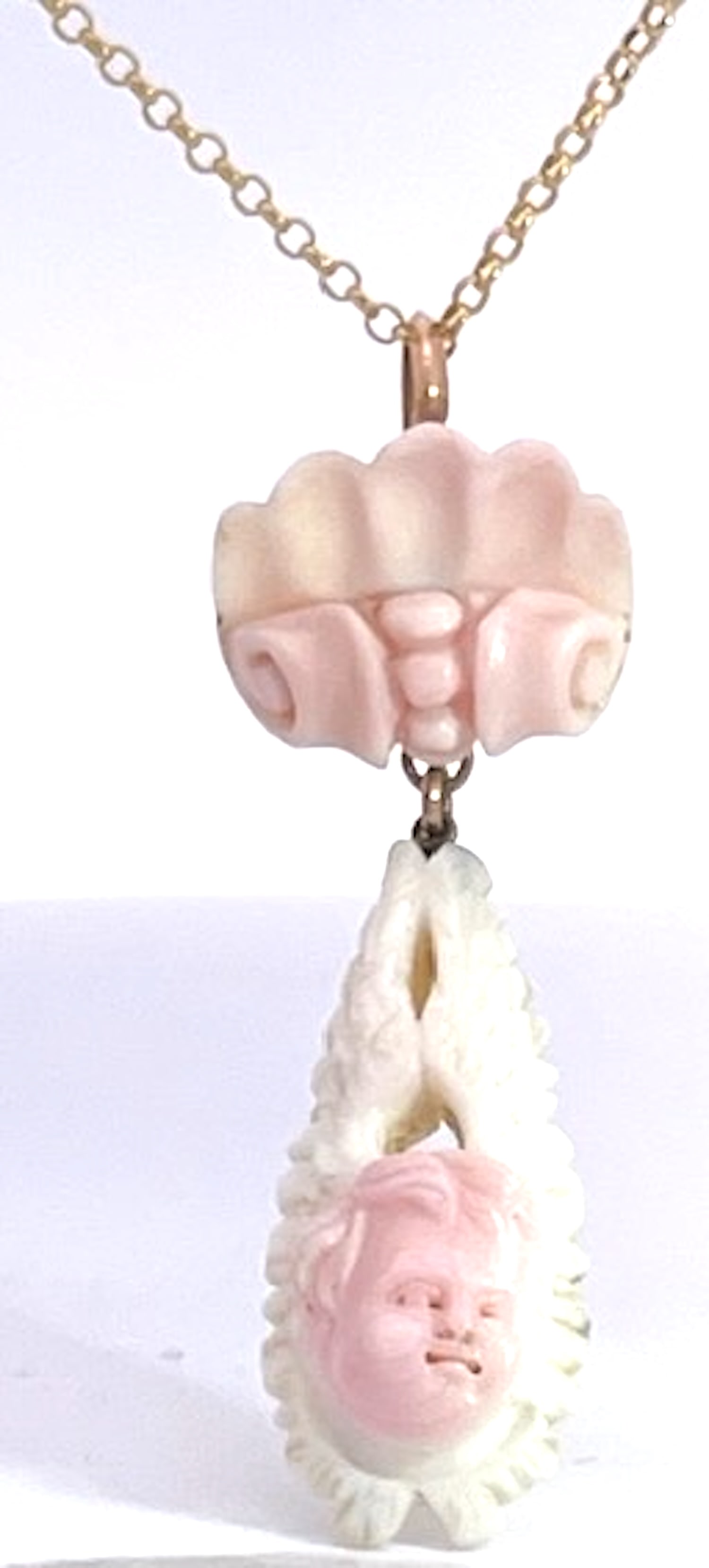 1930s Conch Shell Carved Pendant - 5