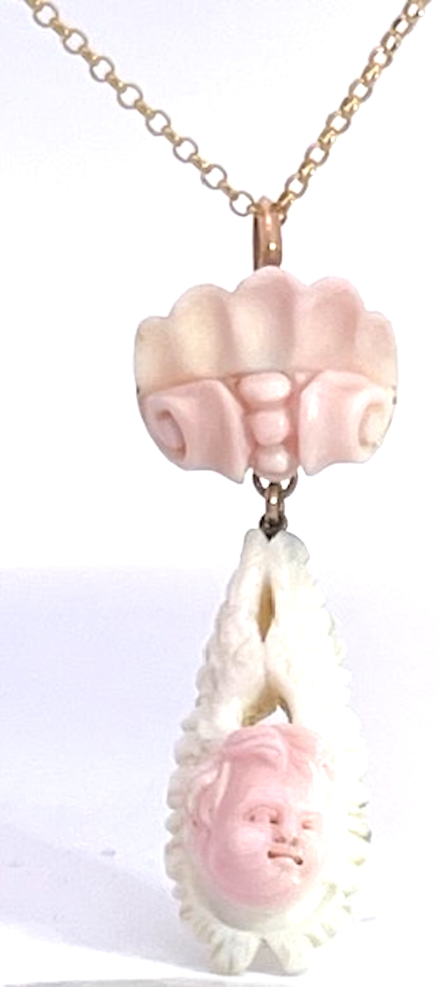 1930s Conch Shell Carved Pendant - 7