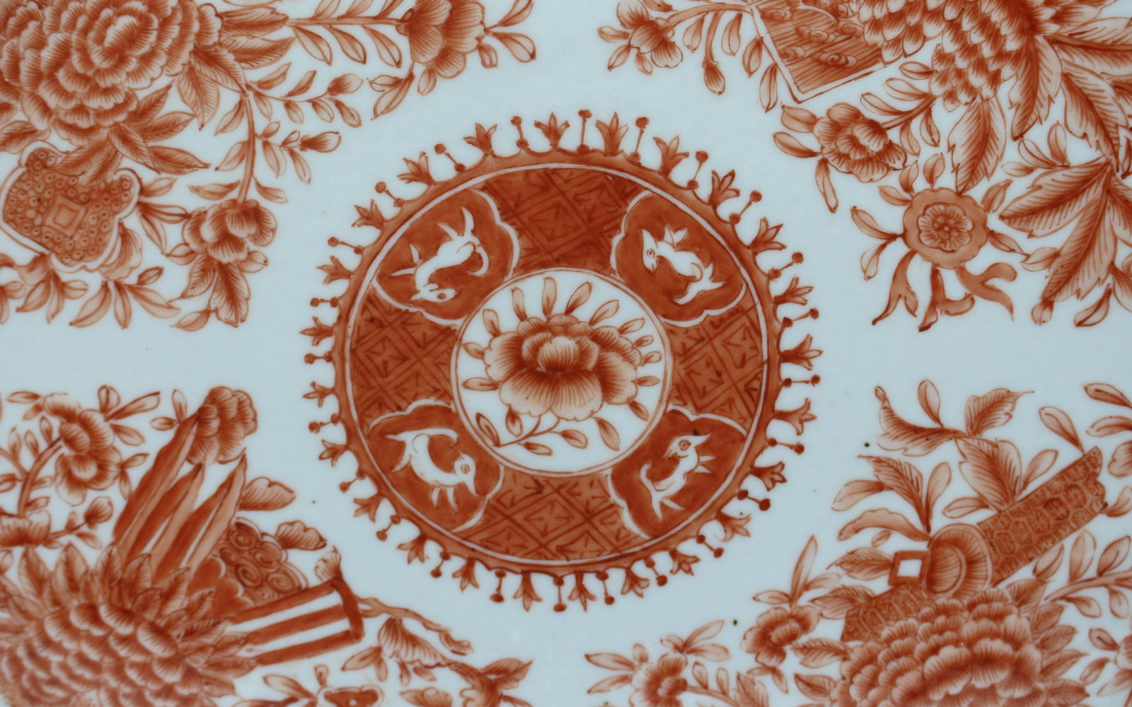 1st Quarter 19th Century Chinese Export Orange Fitzhugh Porcelain Platter - 4