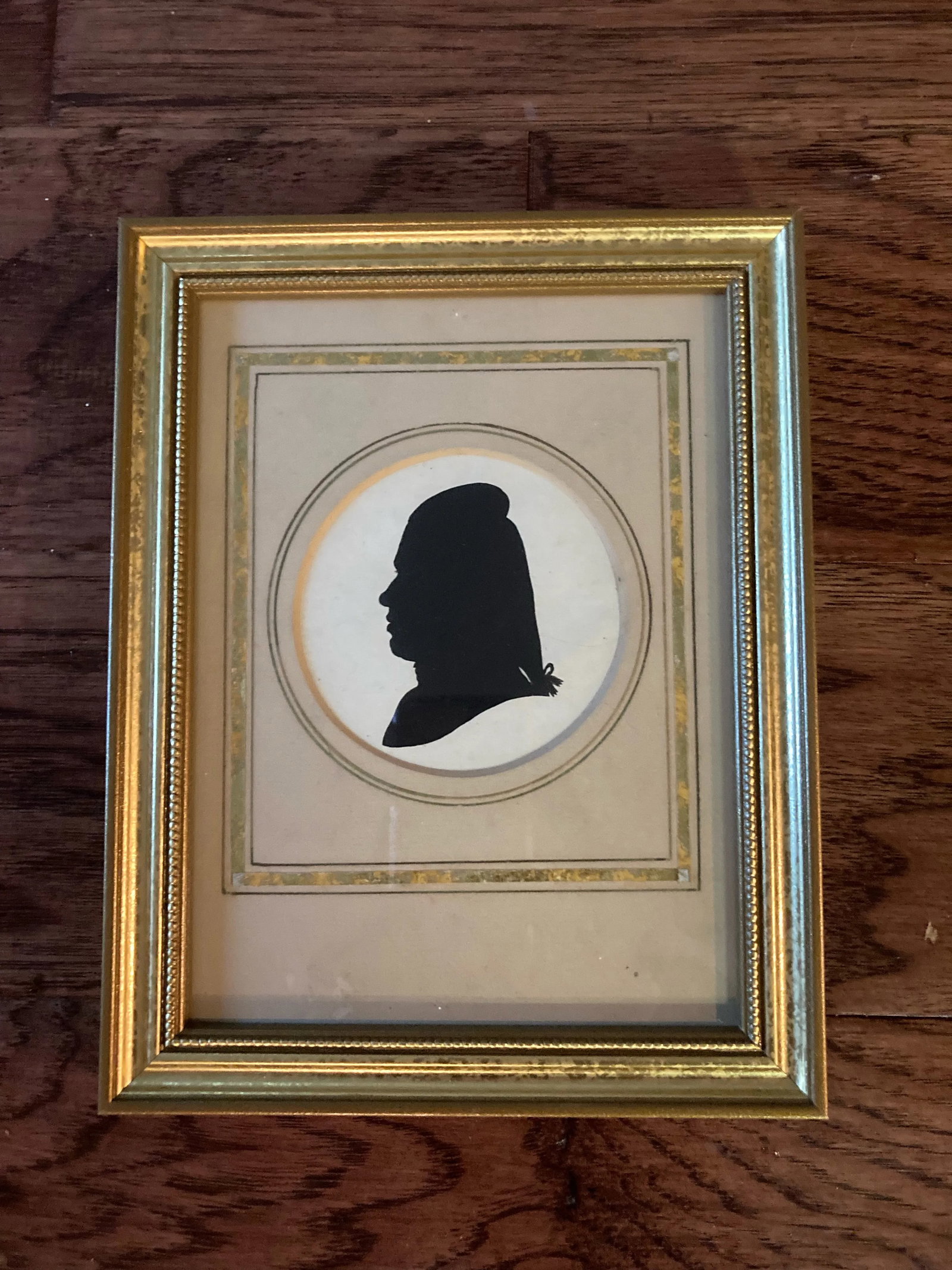 Antique Engraved Silhouettes in Giltwood Frames -Set of 3 - 6
