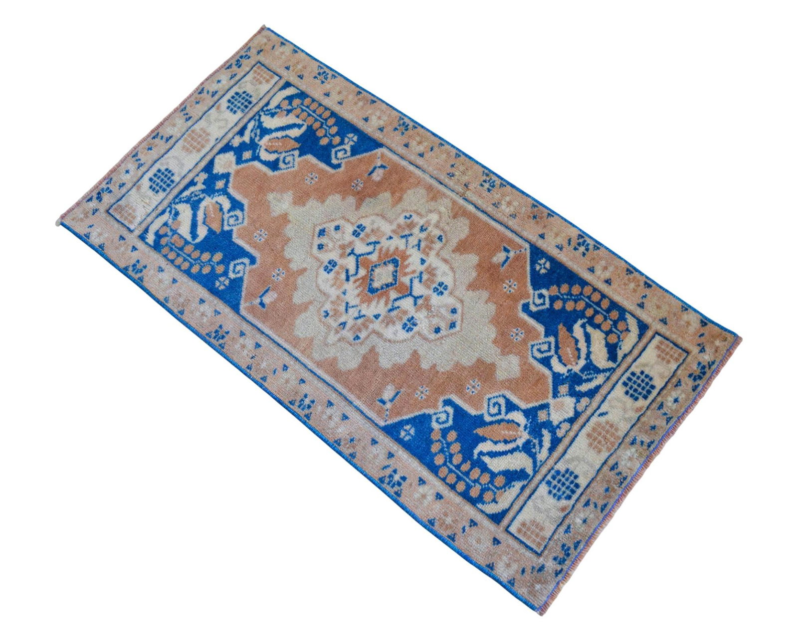 Vintage Hand Knotted Small Turkish Oushak Rug Doormat Entryway Decor - 1"²8"³ × - 5
