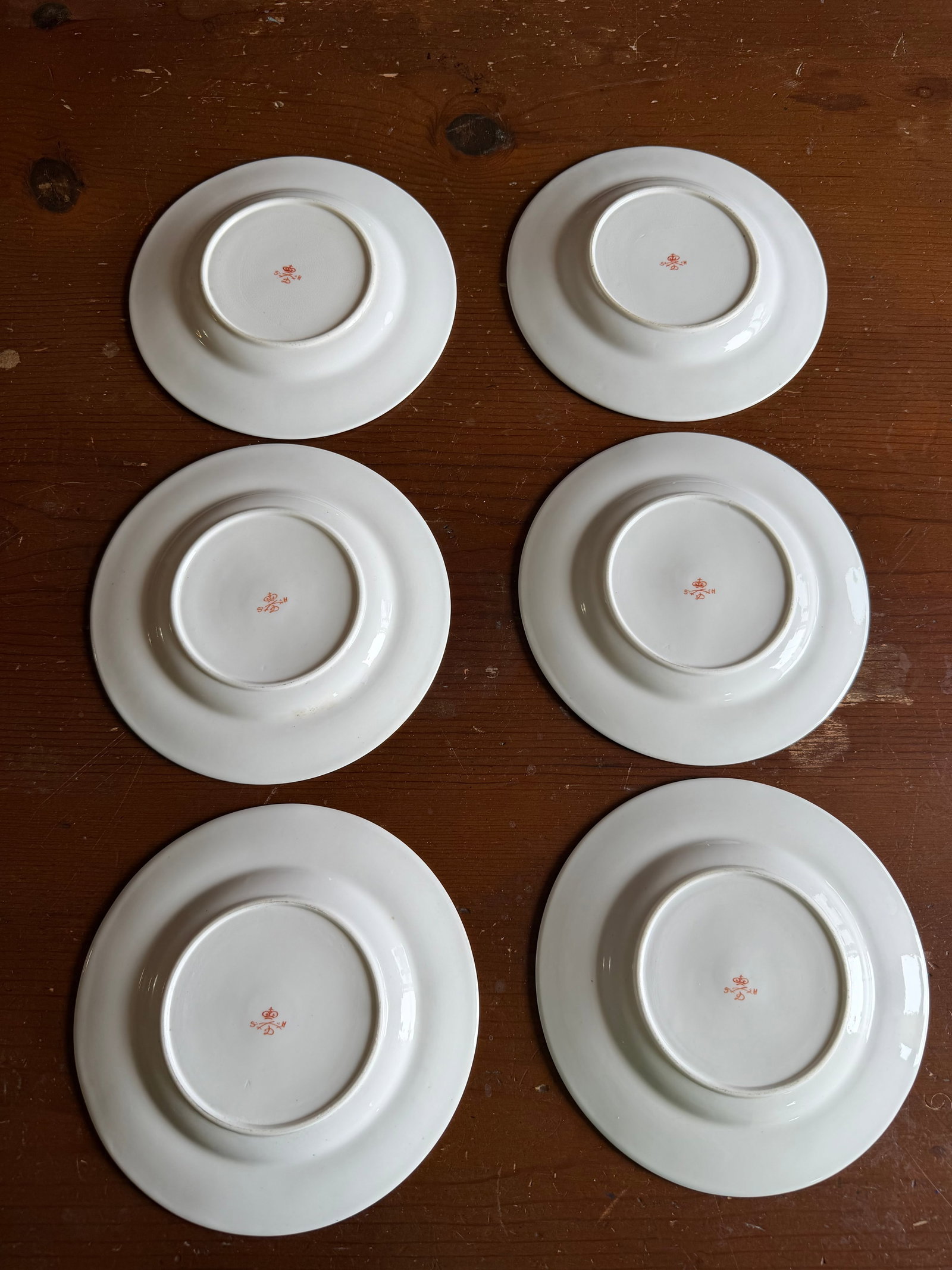 A Super Fine Set of 6 Royal Crown Derby Imari Pattern Dessert Plates by Stevenson & Hancock, Circa 1 - 15
