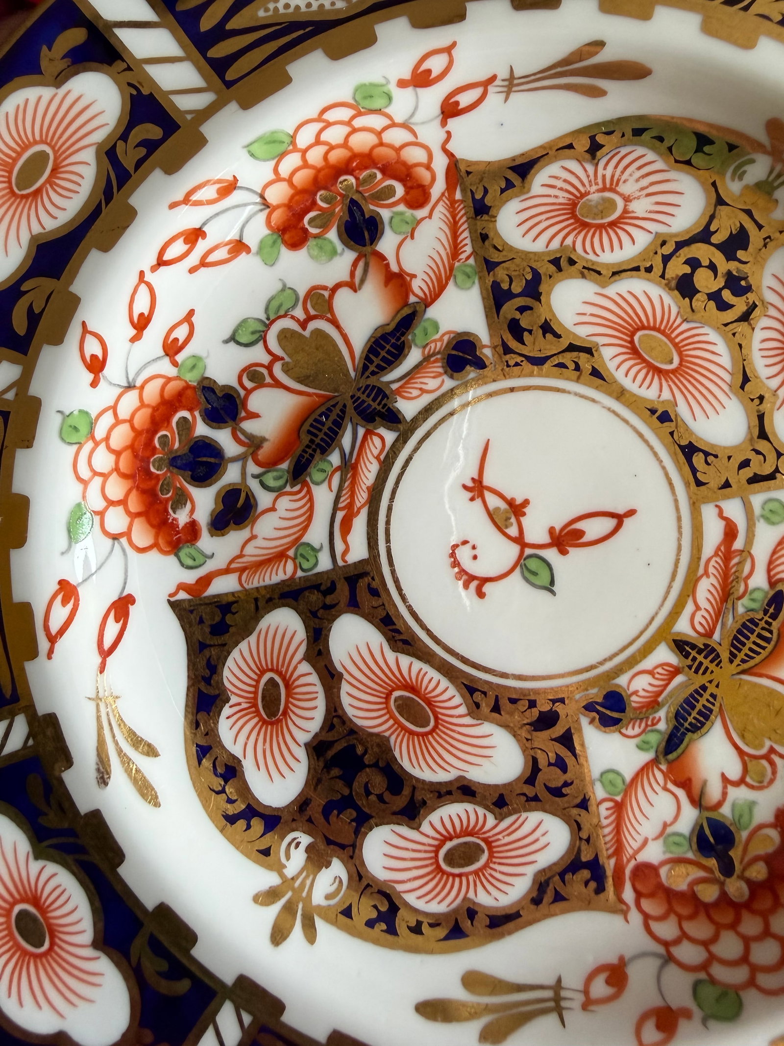 A Super Fine Set of 6 Royal Crown Derby Imari Pattern Dessert Plates by Stevenson & Hancock, Circa 1 - 7