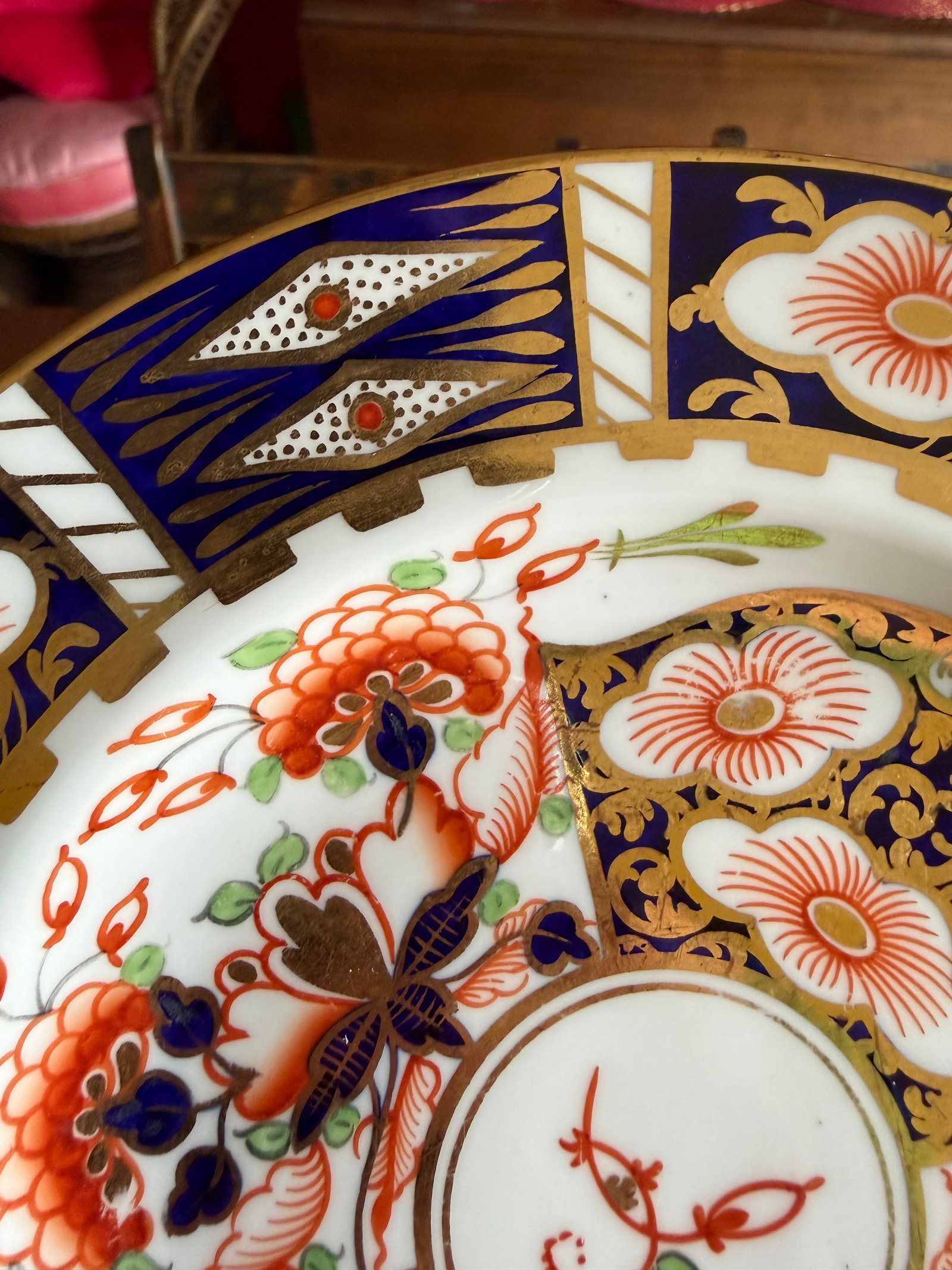 A Super Fine Set of 6 Royal Crown Derby Imari Pattern Dessert Plates by Stevenson & Hancock, Circa 1 - 8