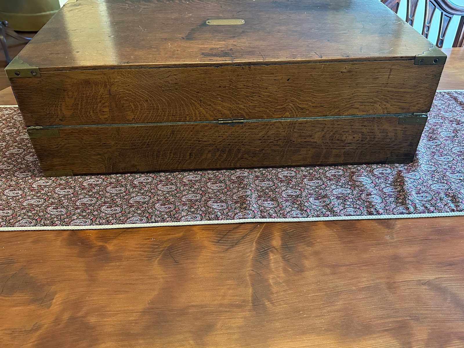 Antique Oversized Portable Oak Writing Desks With Hidden Drawer - 7