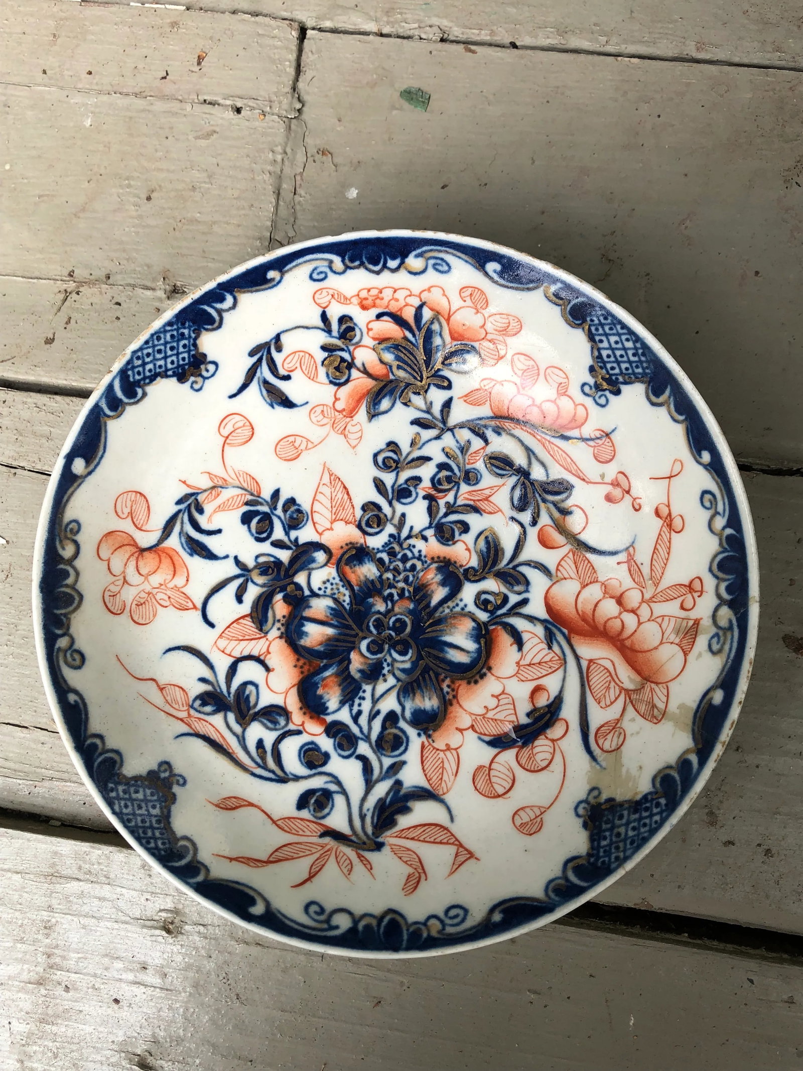 Antique Dr. Wall Worcester Tea Cup & Saucer Set- 2 Pieces - 6