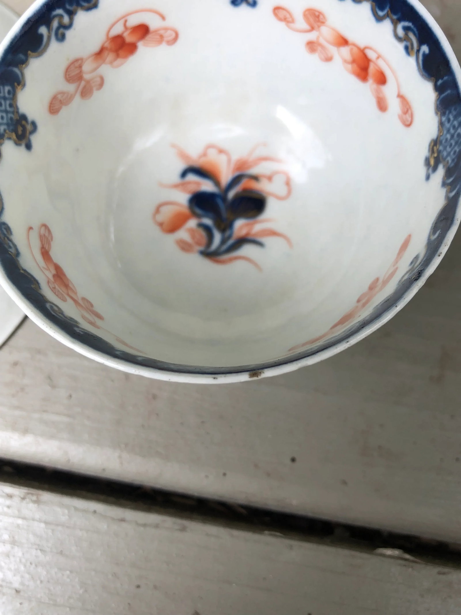 Antique Dr. Wall Worcester Tea Cup & Saucer Set- 2 Pieces - 9