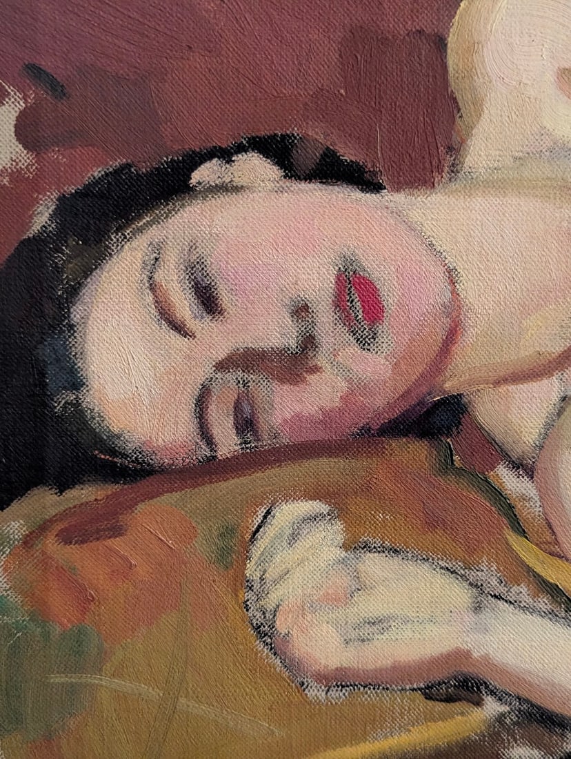 1950s Reclining Nude, Oil on Canvas, Signed "Chenoweth" - 3