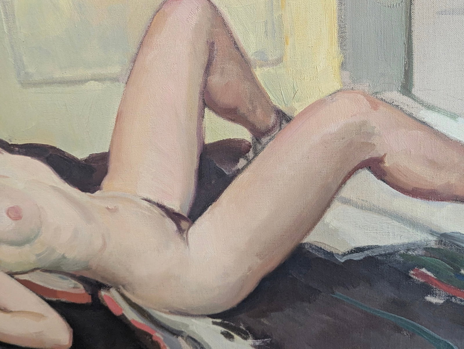 1950s Reclining Nude, Oil on Canvas, Signed "Chenoweth" - 4