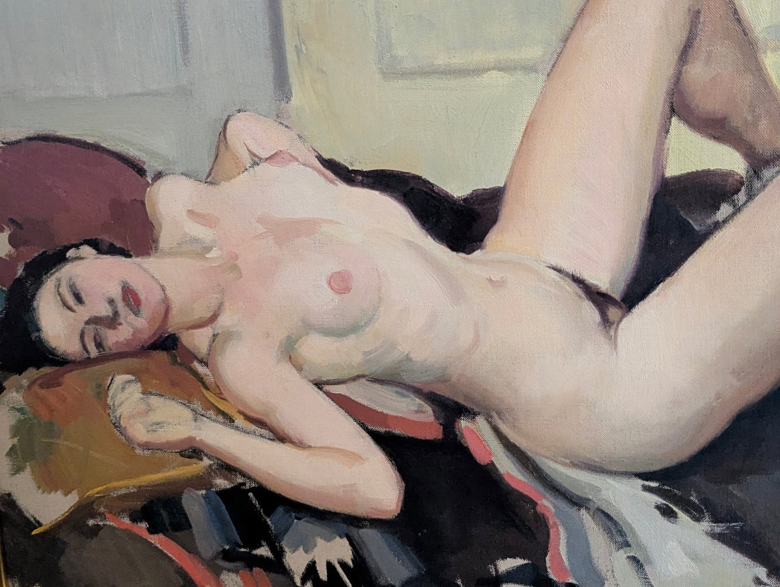 1950s Reclining Nude, Oil on Canvas, Signed "Chenoweth" - 5