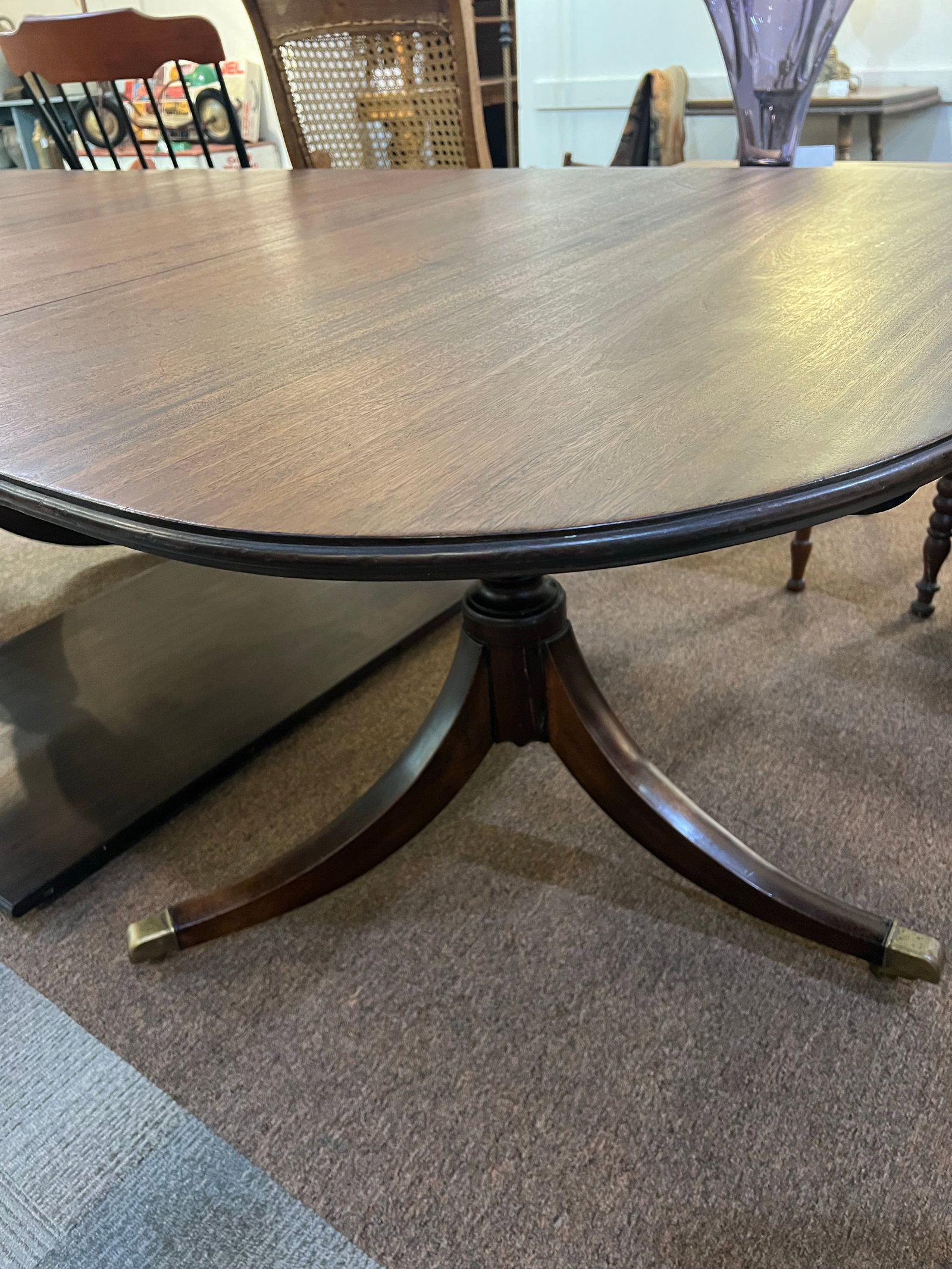Pre 1850 Duncan Phyfe Style Double Pedestal Extension Dining Table - 3