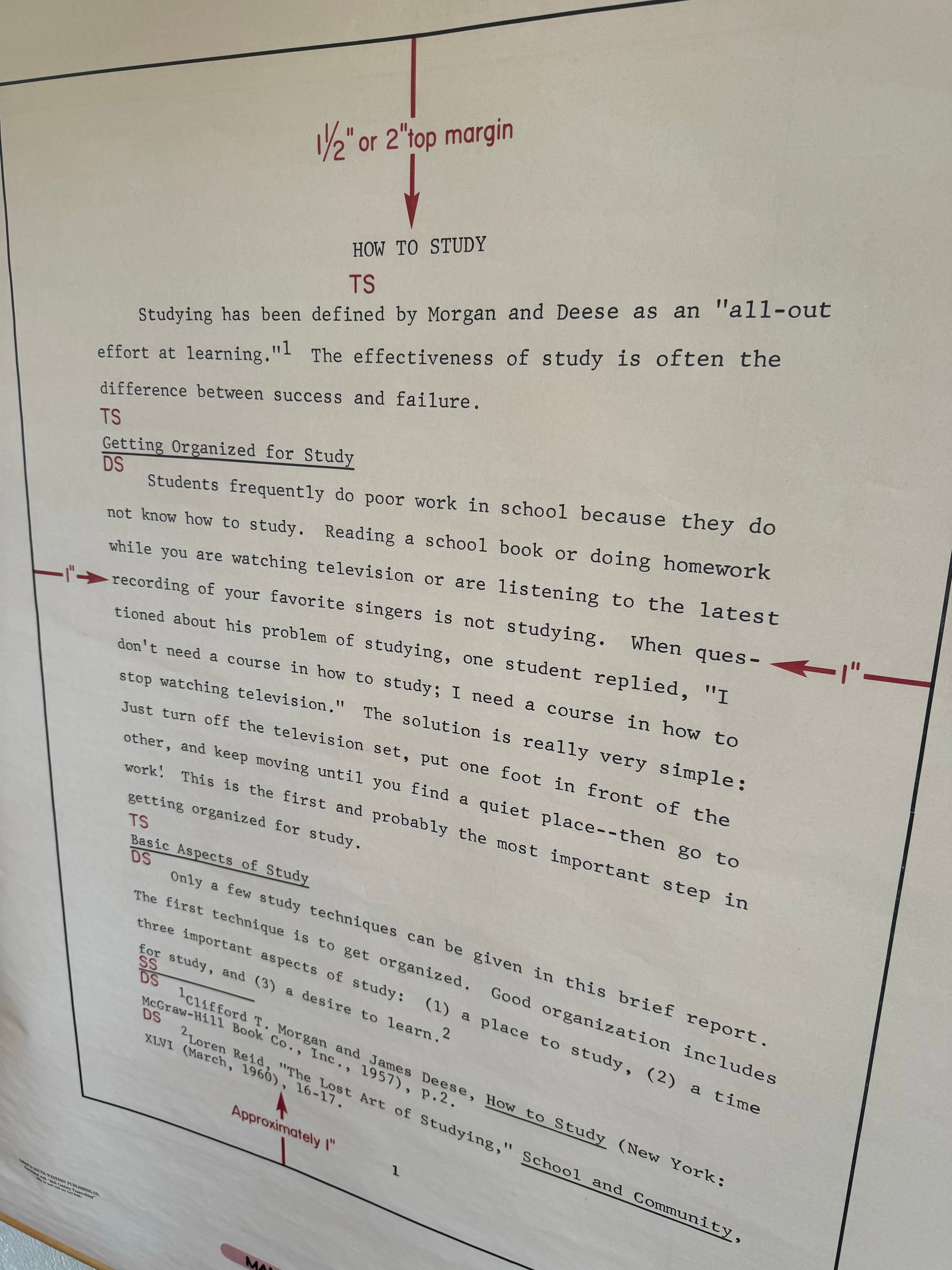 Vintage 1969 Typing Instruction Pull-Down Chart – Secretary School Poster -- Poster D - 4