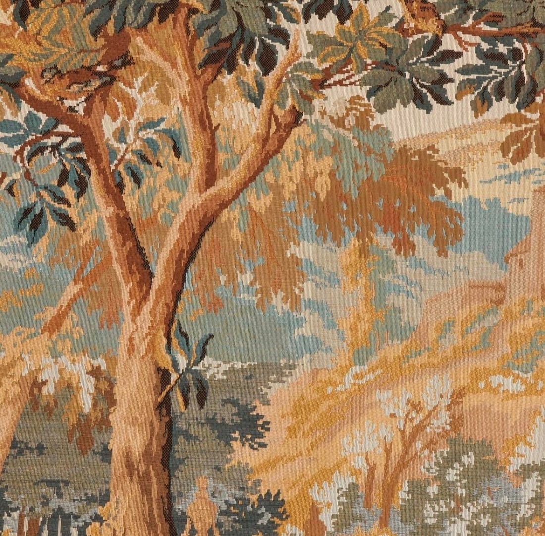 Vintage French Aubusson Verdure Tapestry by Point Genre Gobelins - 3