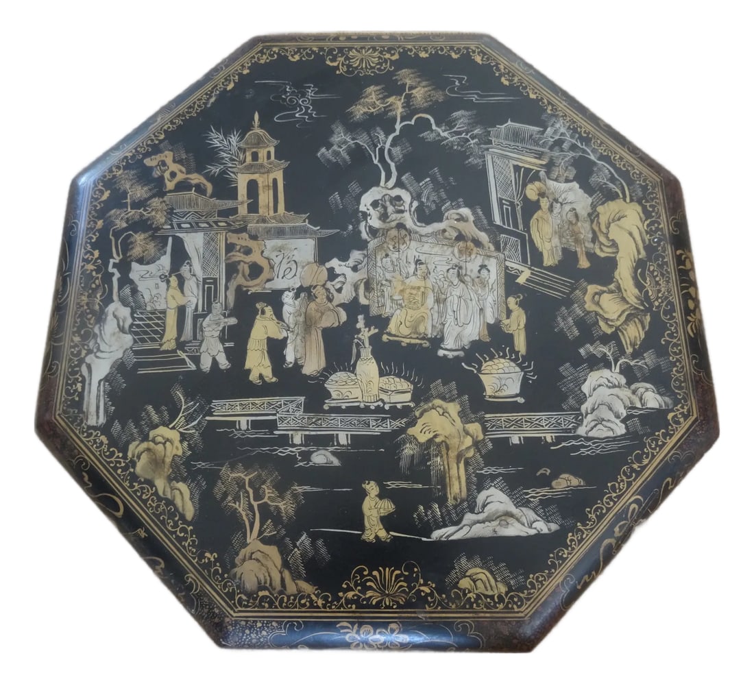 Large Antique Chinese Laquer Covered Box (1 of 7)