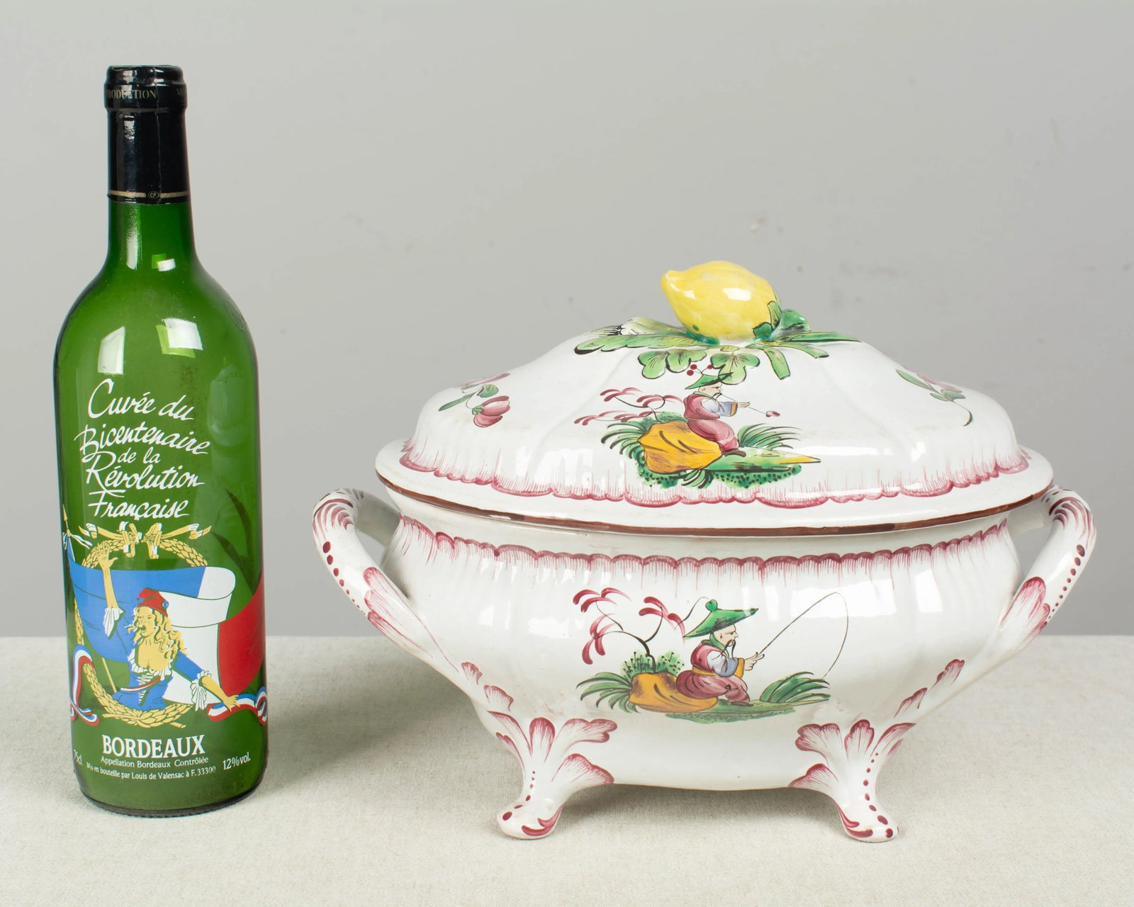 French Hand-Painted Faience Soup Tureen - 3