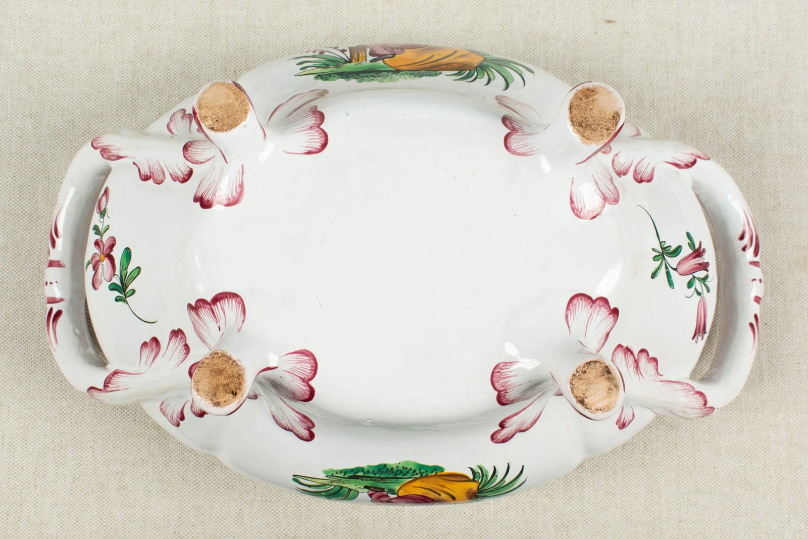French Hand-Painted Faience Soup Tureen - 8