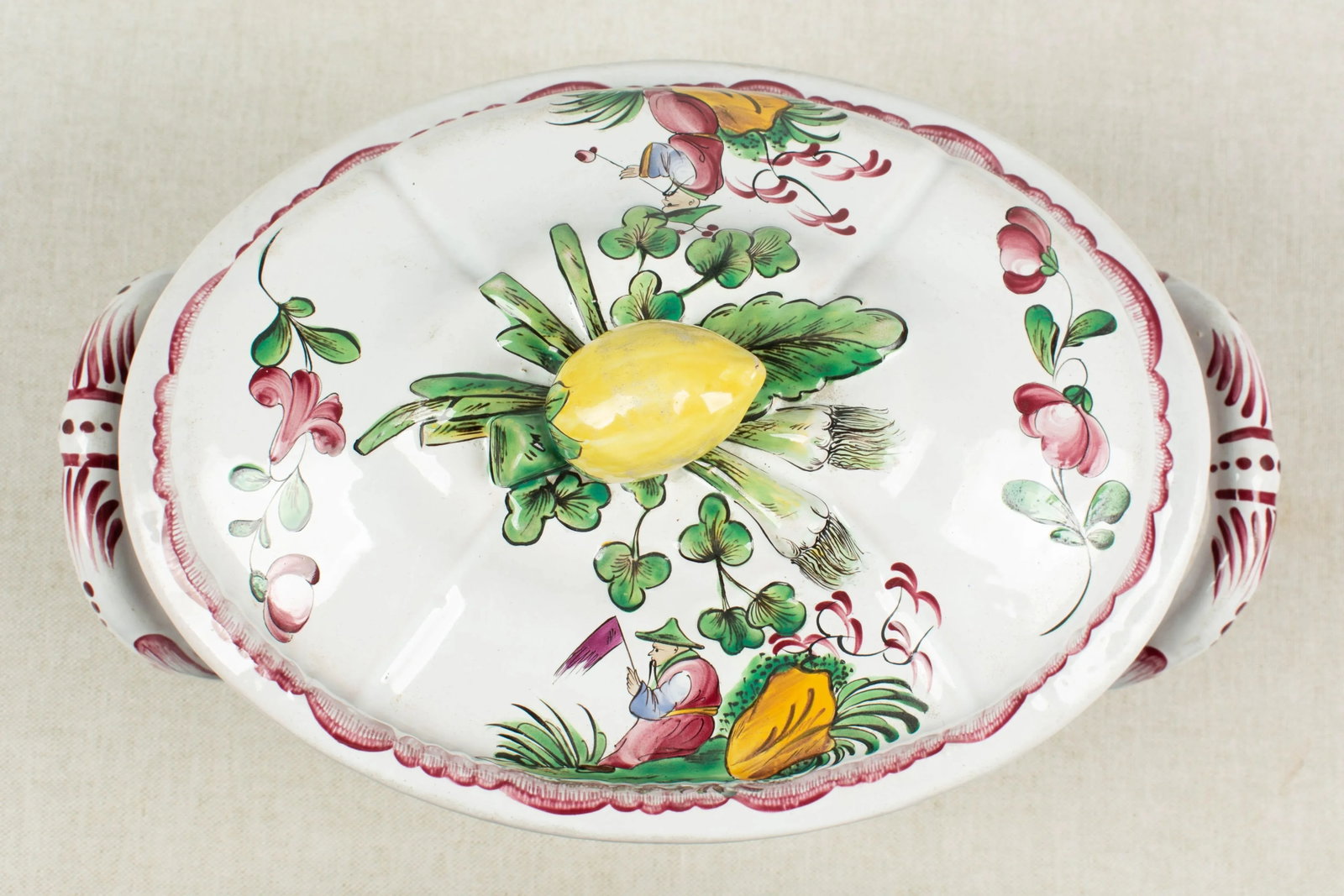 French Hand-Painted Faience Soup Tureen - 9