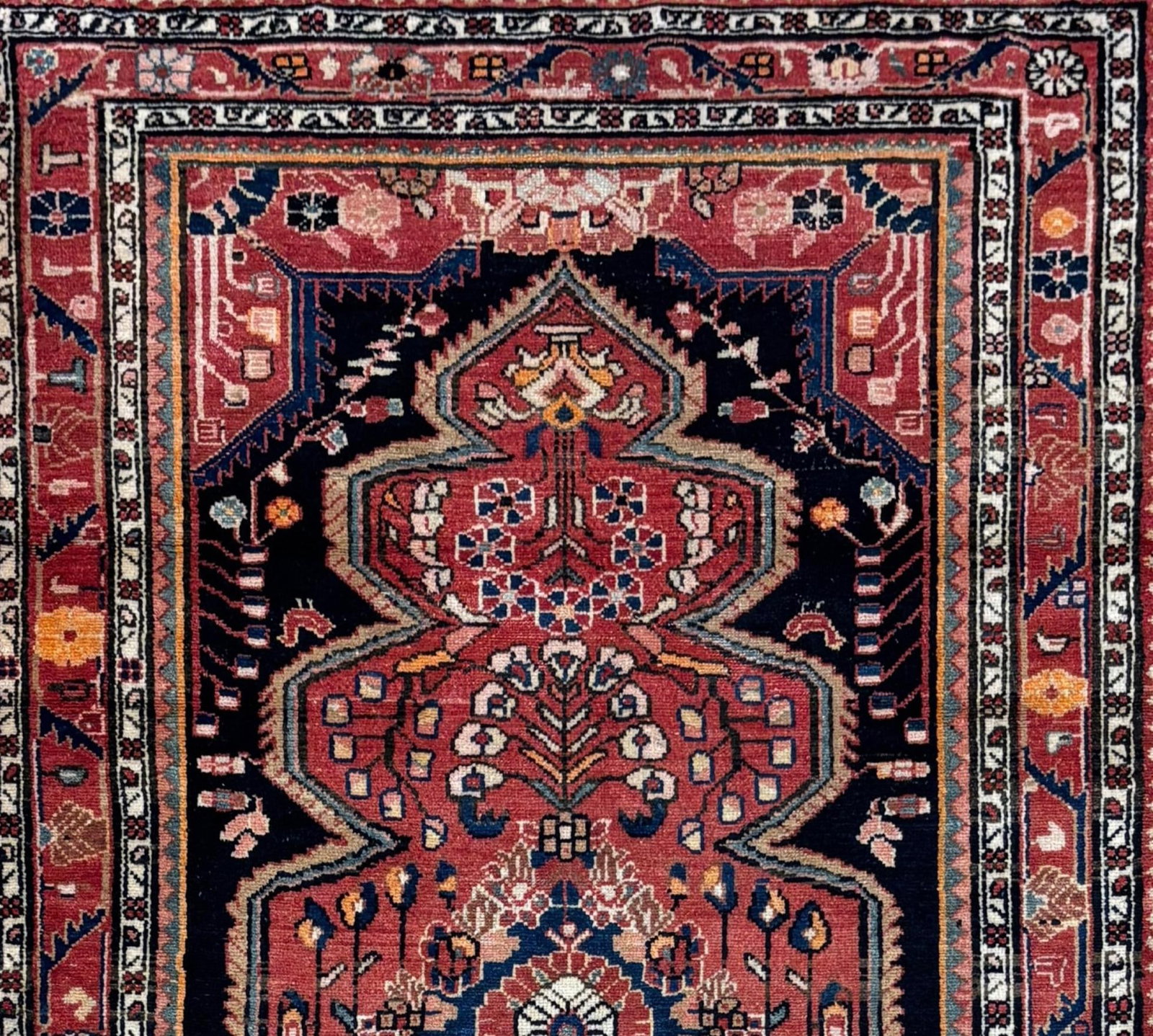 Antique Persian Hamadan Hand-Knotted Rug 3'7" X 6'1" - 3