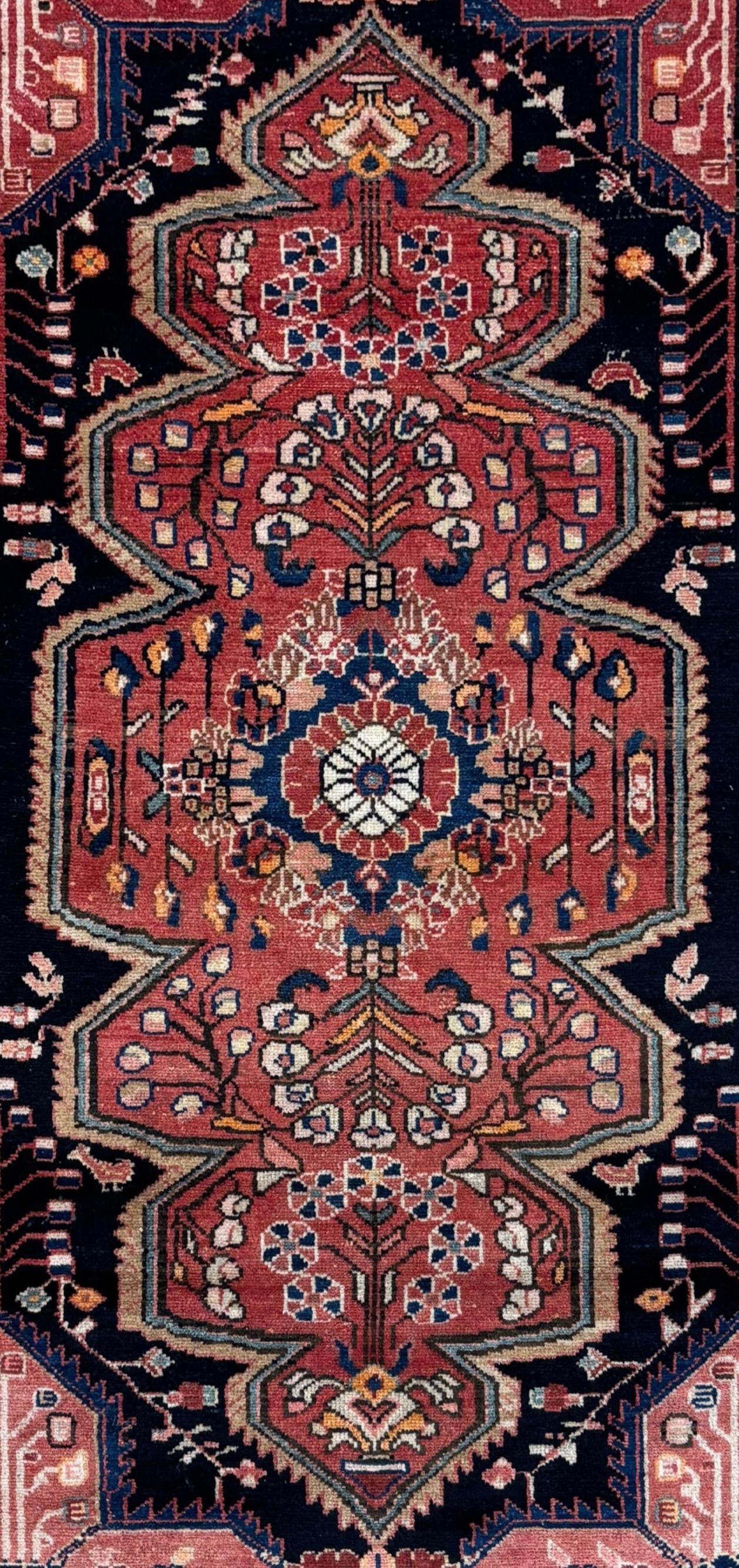 Antique Persian Hamadan Hand-Knotted Rug 3'7" X 6'1" - 4