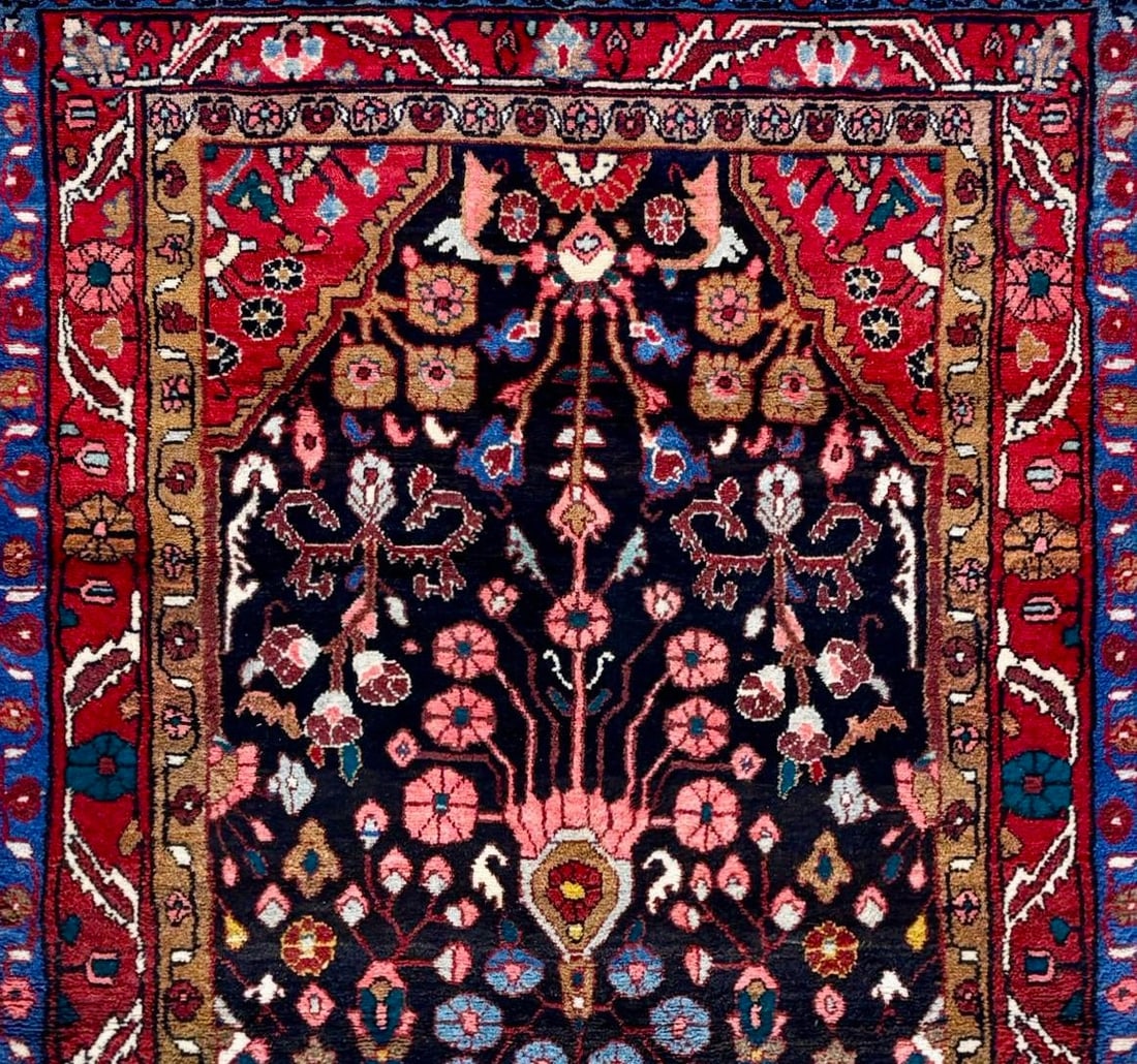 Antique Persian Nahavand Hand-Knotted Rug 4'3" X 9'5" - 4