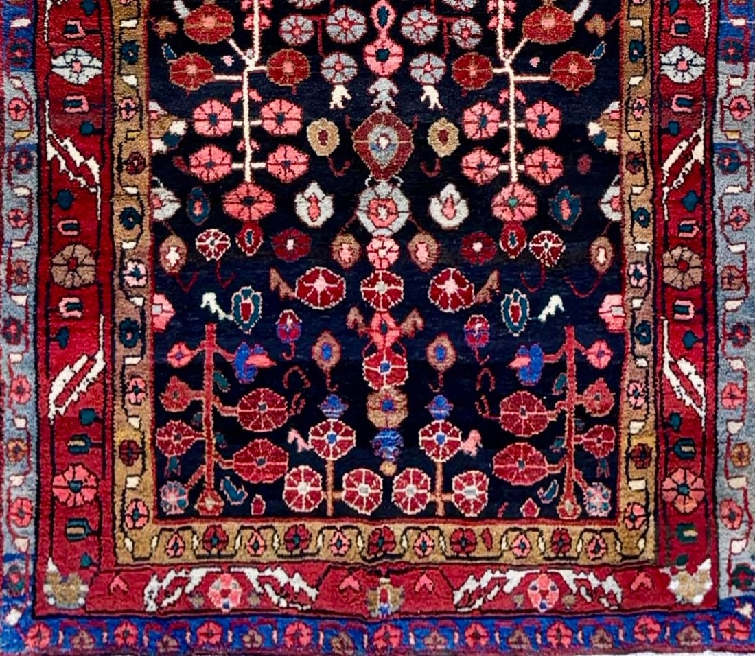 Antique Persian Nahavand Hand-Knotted Rug 4'3" X 9'5" - 5