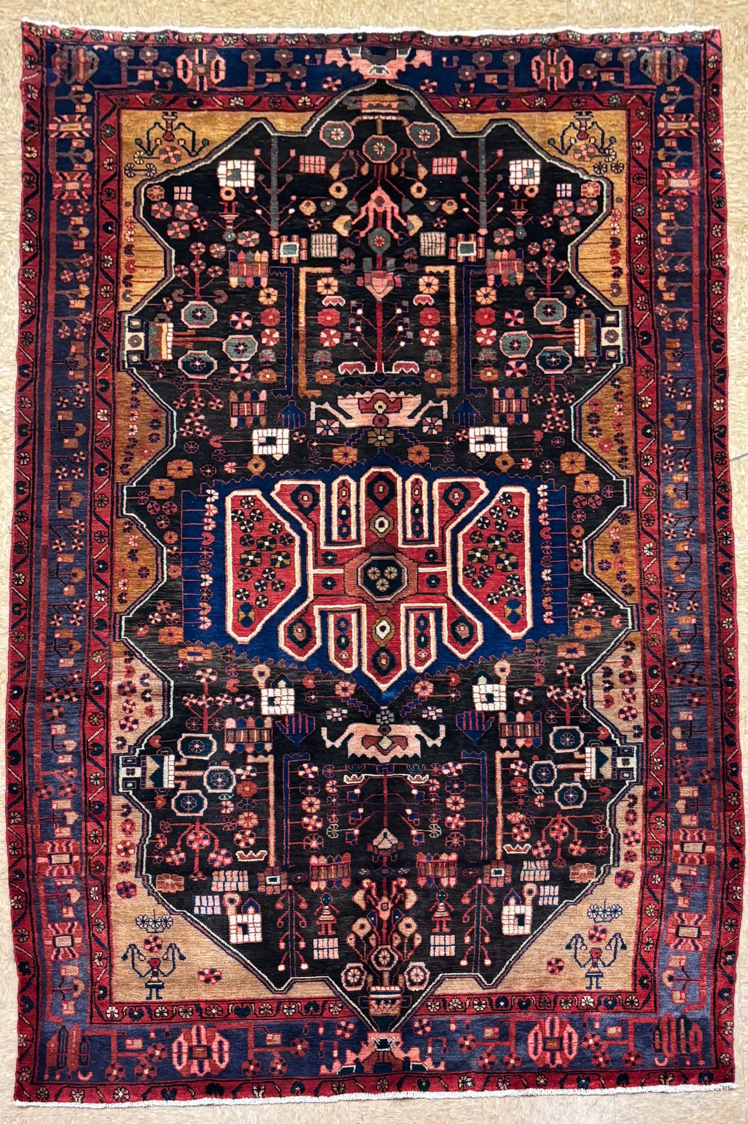 Antique Persian Nahavand Hand-Knotted Rug 5'6" X 9'11" - 2
