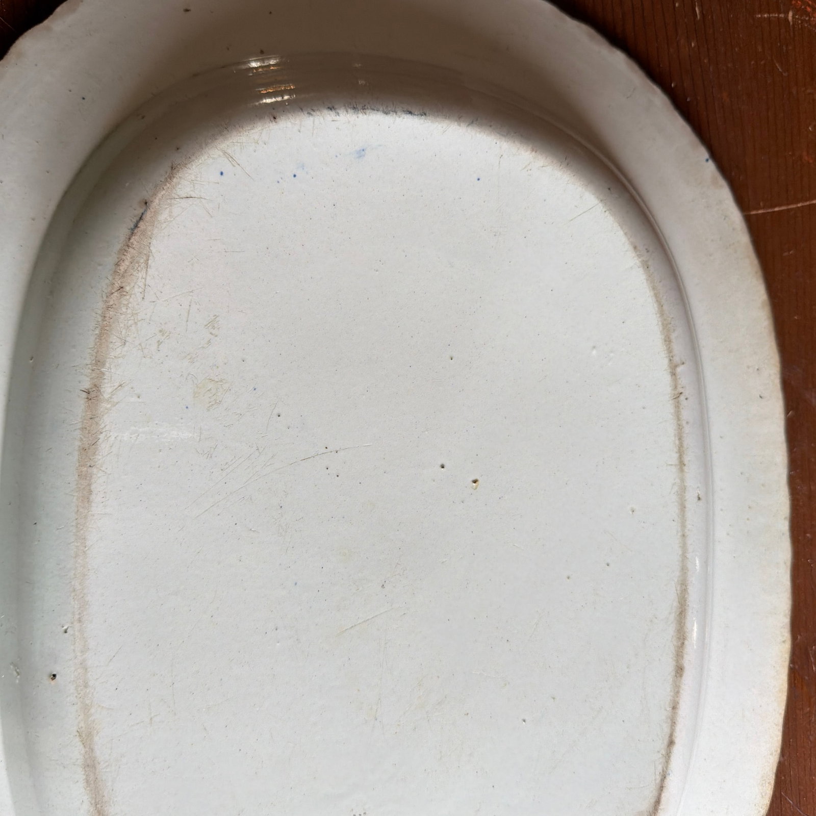Antique Staffordshire Pearlware Blue Feather Edge Platter, Circa 1820's - 11