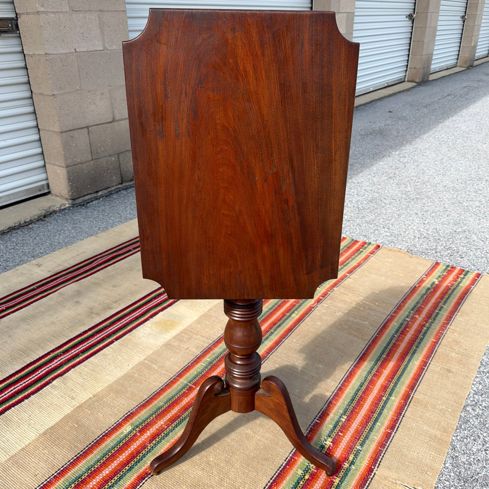 Antique Mahogany Tilt Top Candlestand, Pennsylvania, Circa 1820s–1840s - 12