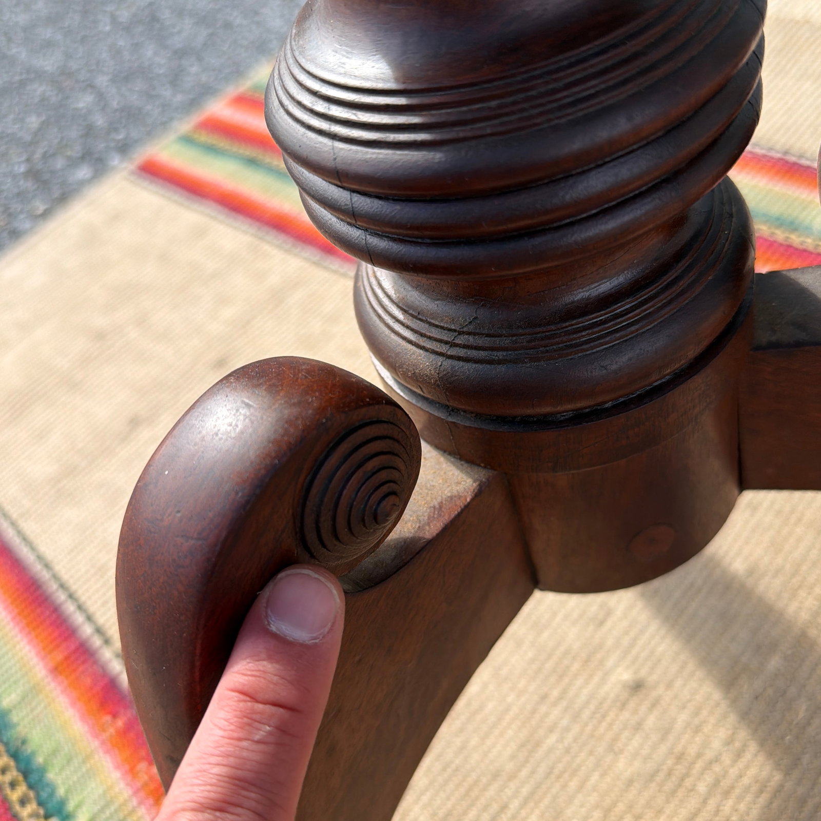 Antique Mahogany Tilt Top Candlestand, Pennsylvania, Circa 1820s–1840s - 6