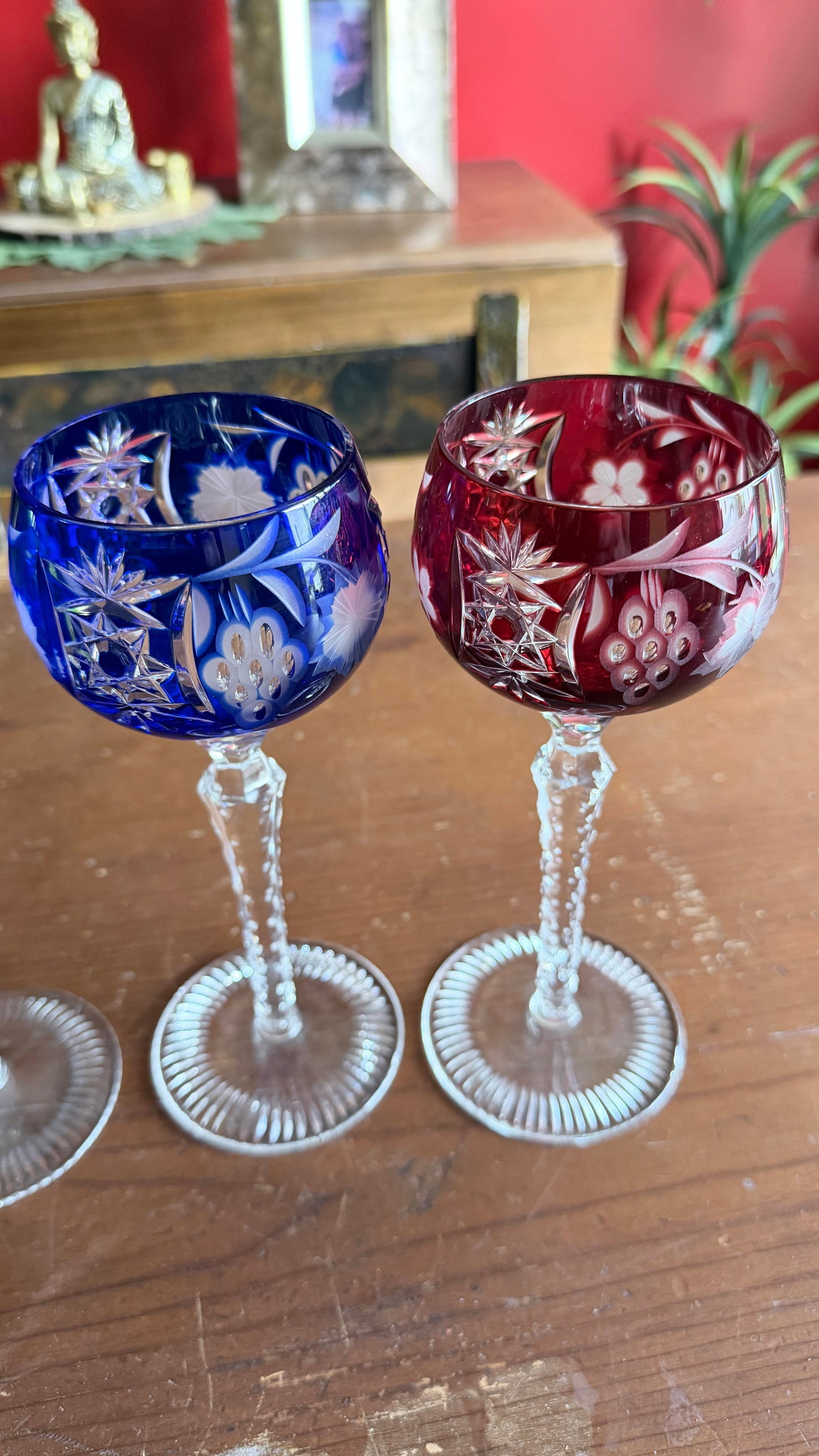 Vintage Bohemian Cut to Clear Lead Crystal Wine Glasses, Set of Seven, Circa 1950s–1960s - 5