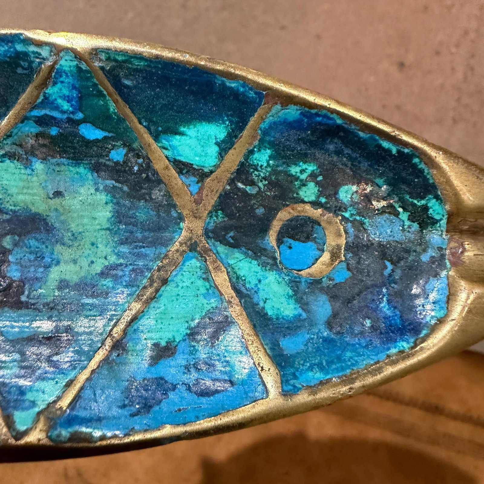 Mid-Century Mexican Modern Brass Fish Ashtray Dish Catch All by Pepe Mendoza - 11