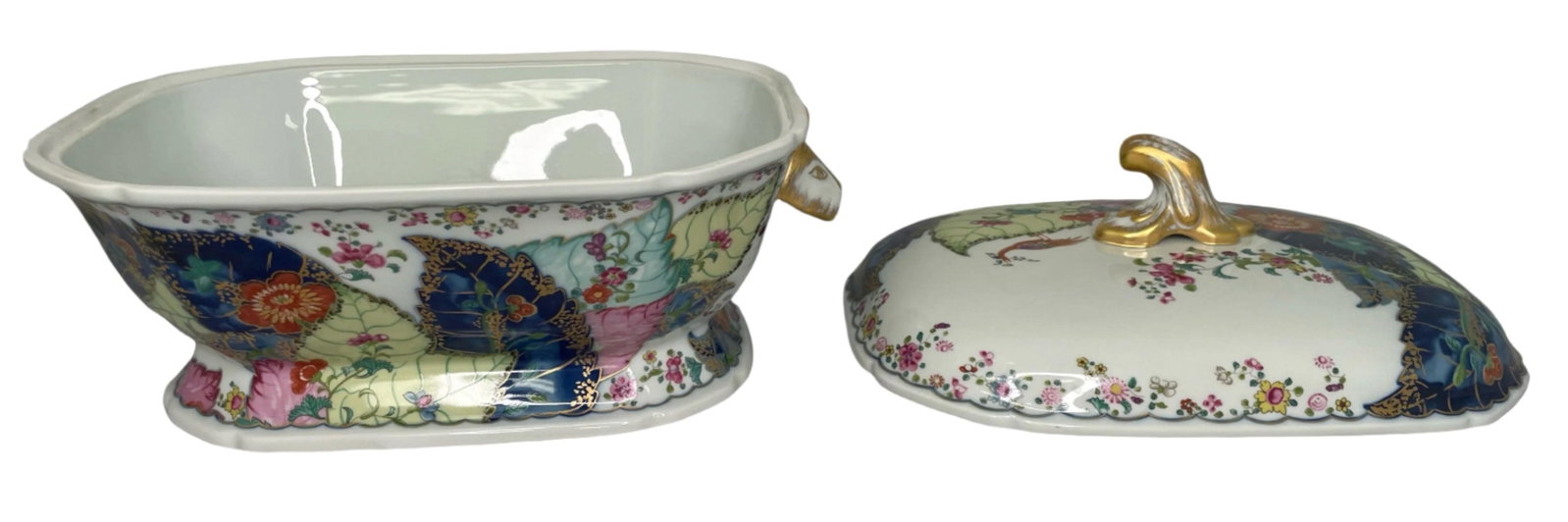1980s Mottahedah Rectangular Tobacco Soup Tureen - 3
