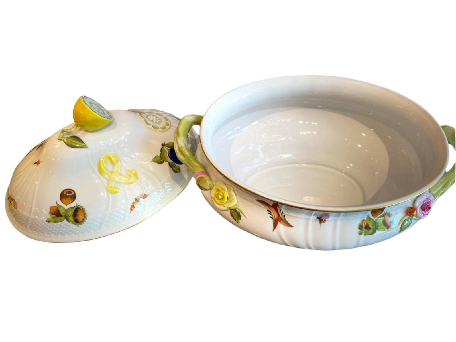 Late 20th Century Herend Queen Victoria Green Soup Tureen - 3