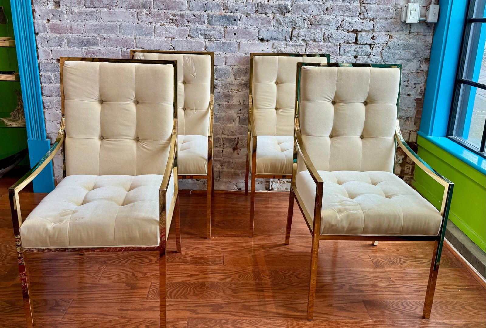 19th Century Set of Four Ballard Design Darla Dining Room Chairs - 3