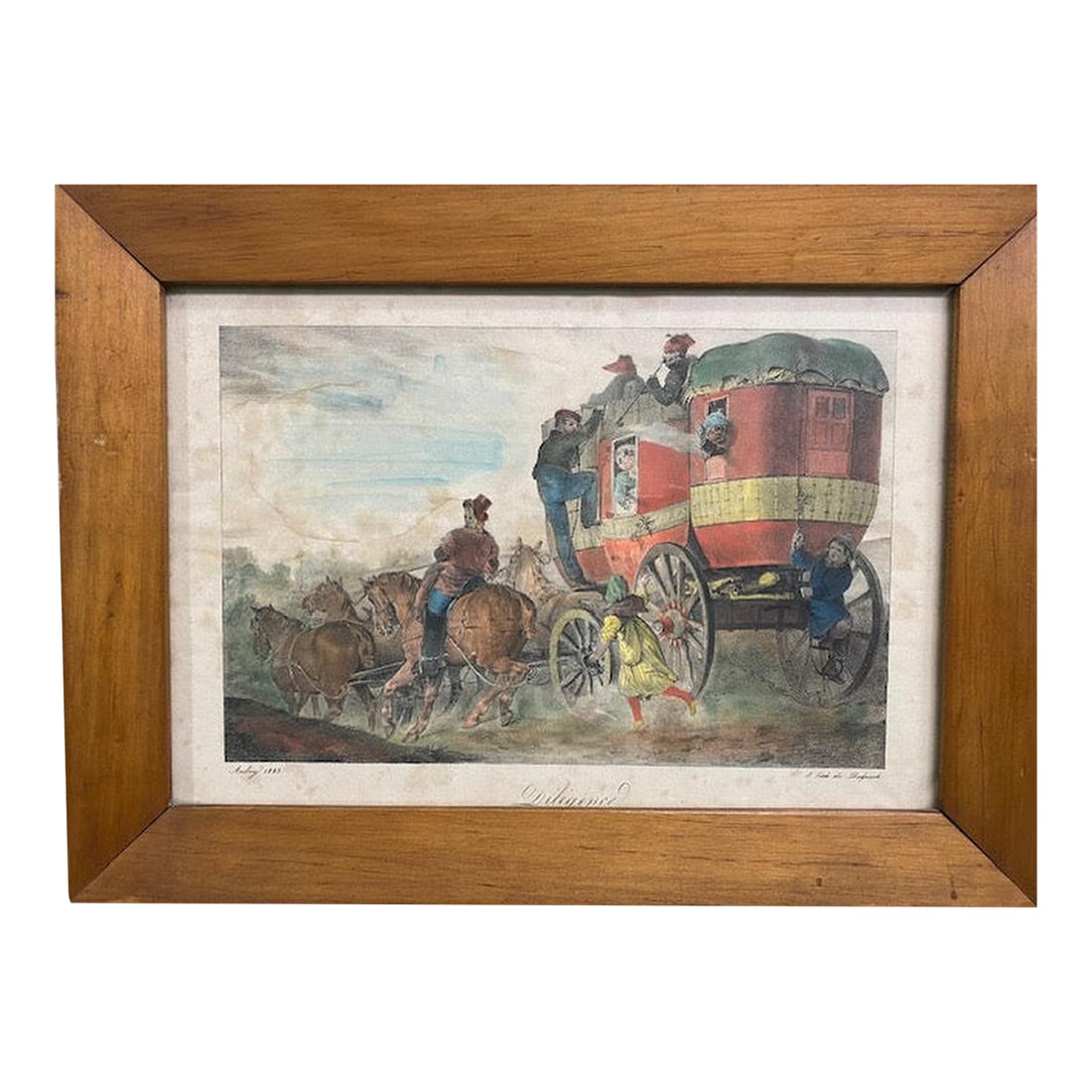 Early 19th Century Set of Four French Horse Carriage Lithographs (1 of 4)