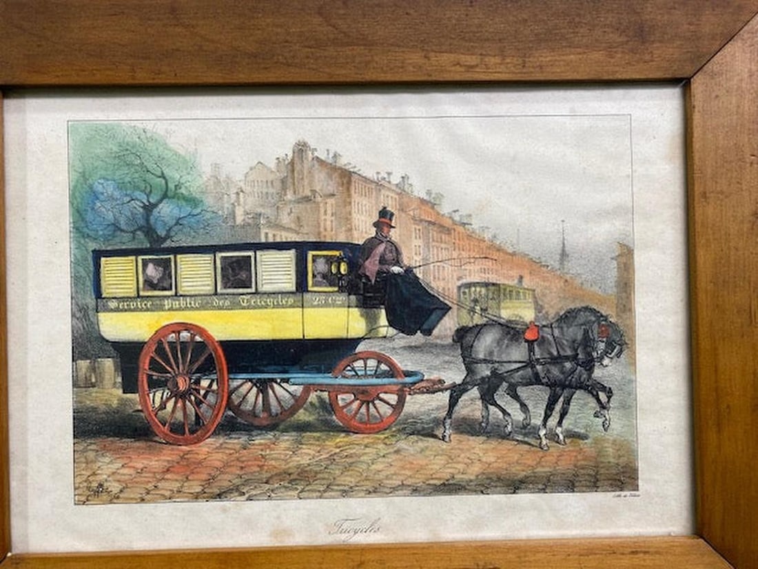 Early 19th Century Set of Four French Horse Carriage Lithographs - 4