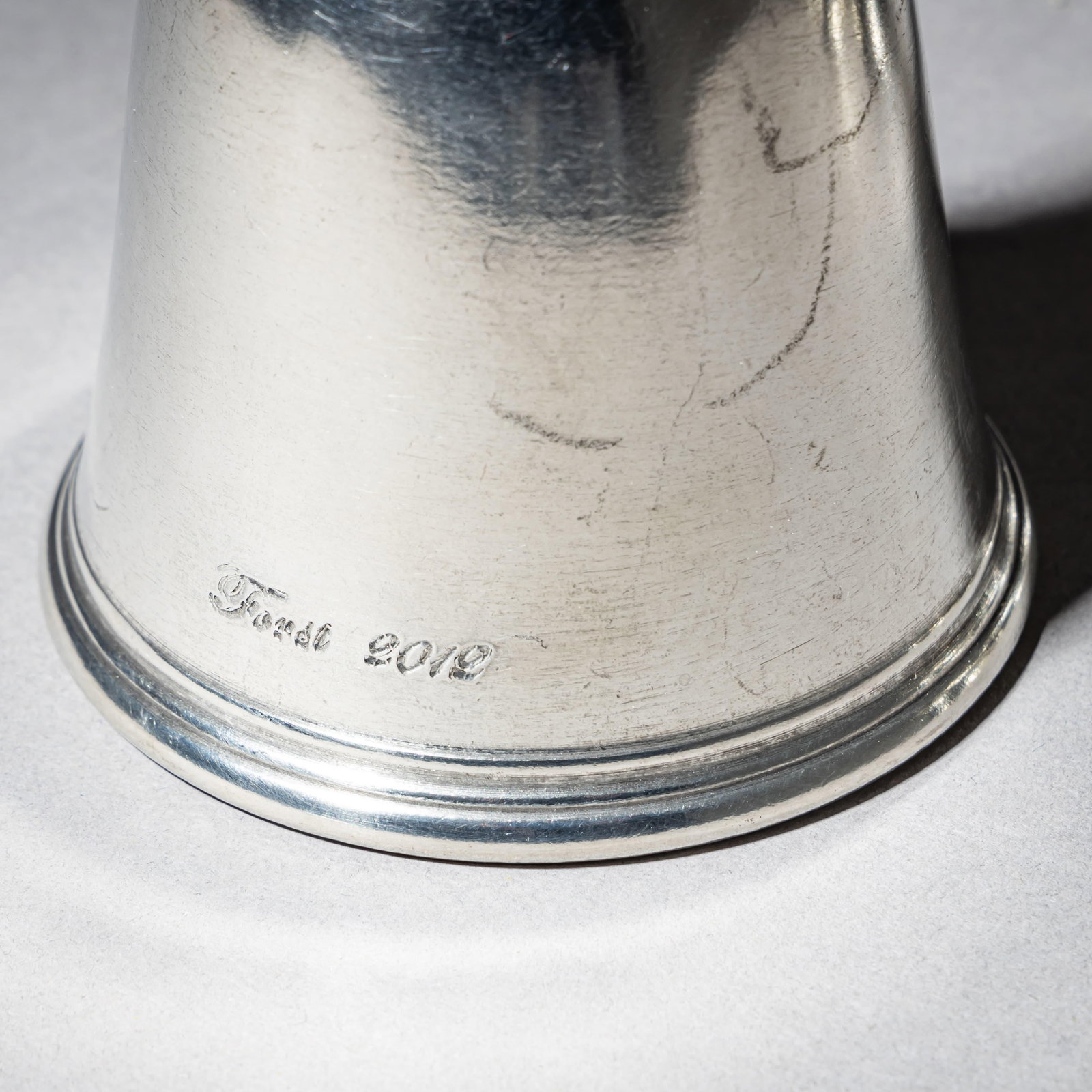 Late 20th Century Set of Six Pewter Stirrup Cups by Forst, Italy - 6