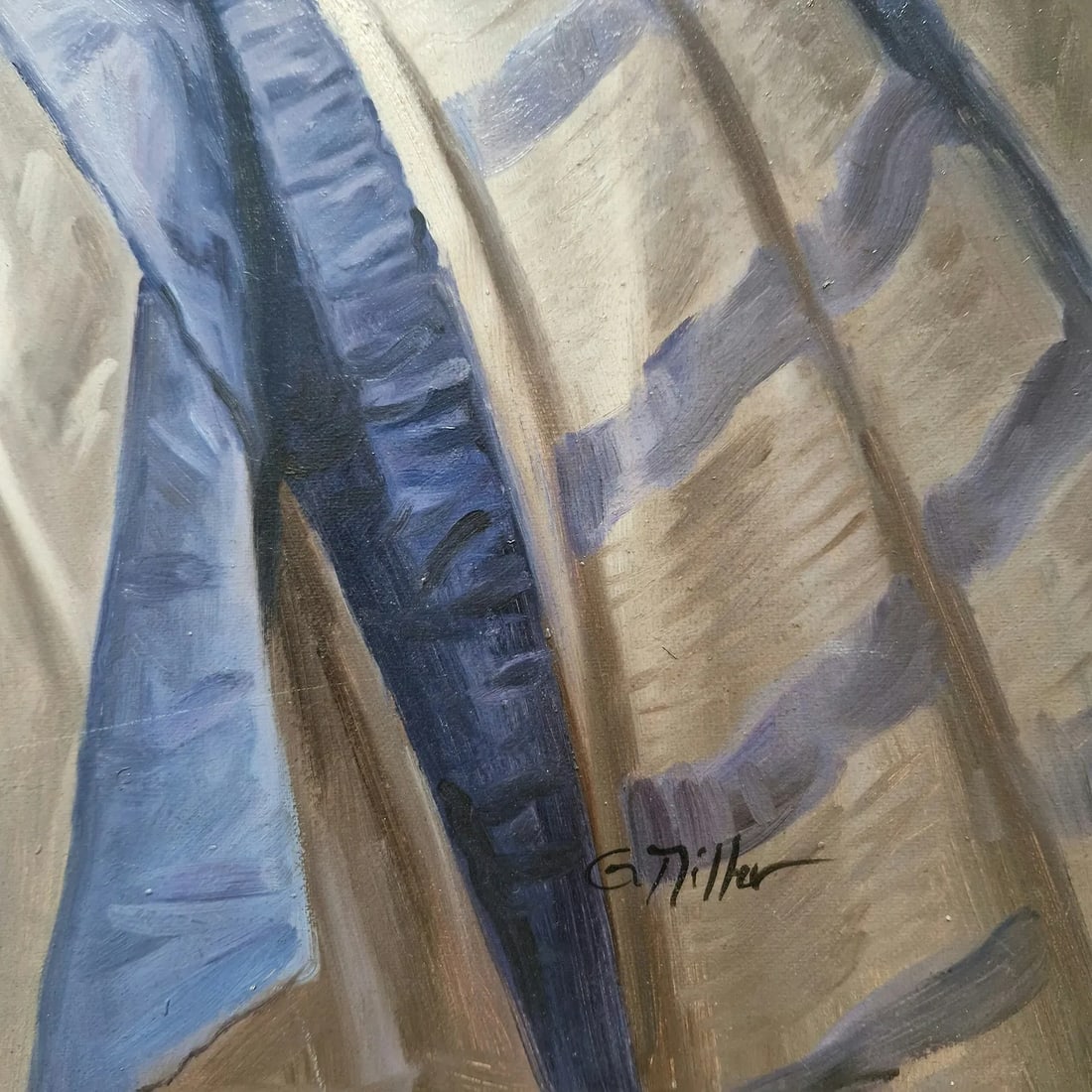 Mid-20th Century Signed G. Miller - Portrait of a Lady in a Garden, Oil on Canvas - 5