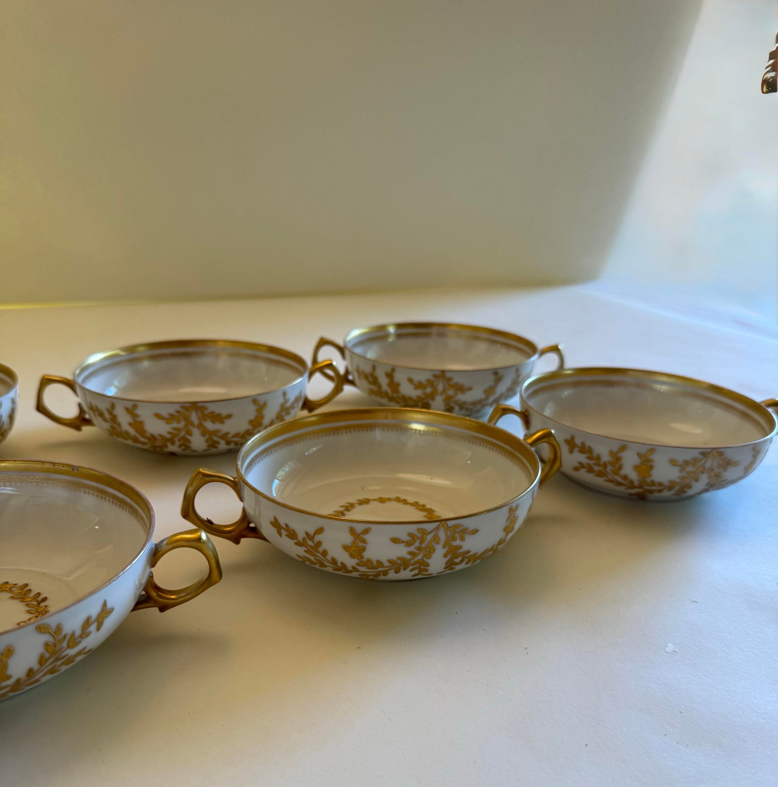 Antique T&v Limoges Bouillon Cups & Saucers, Ovington Bros., New York "” Set of 11 Tressemanes - 3