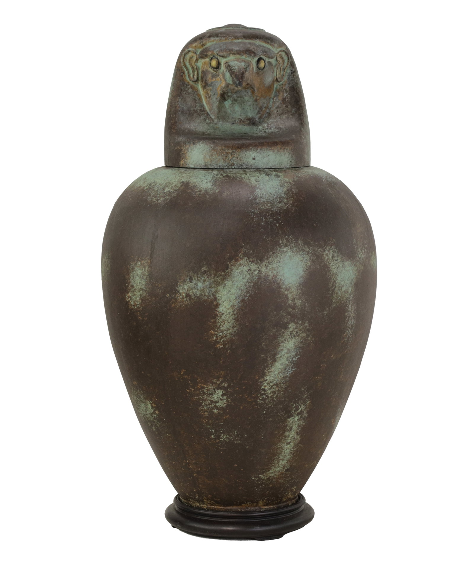 A Pair of Exquisite Vintage Hand-Forged Tin Canopy Jars Duamutf (Jackal) and Kebekhsenuf (Falcon) - 13