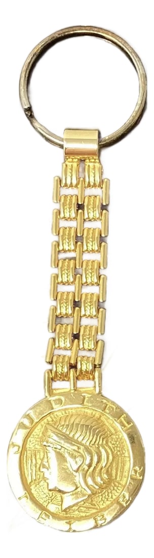 Mid 20th Century Judith Leiber Gold Plated Caesar Keychain or Bag Charm.: Lovely Judith Leiber gold plated key chain fob or bag charm with image of Ceasar. Dated 1963 Condition: Alterations: Original Condition Unaltered Imperfections: Some Imperfections Condition Notes: